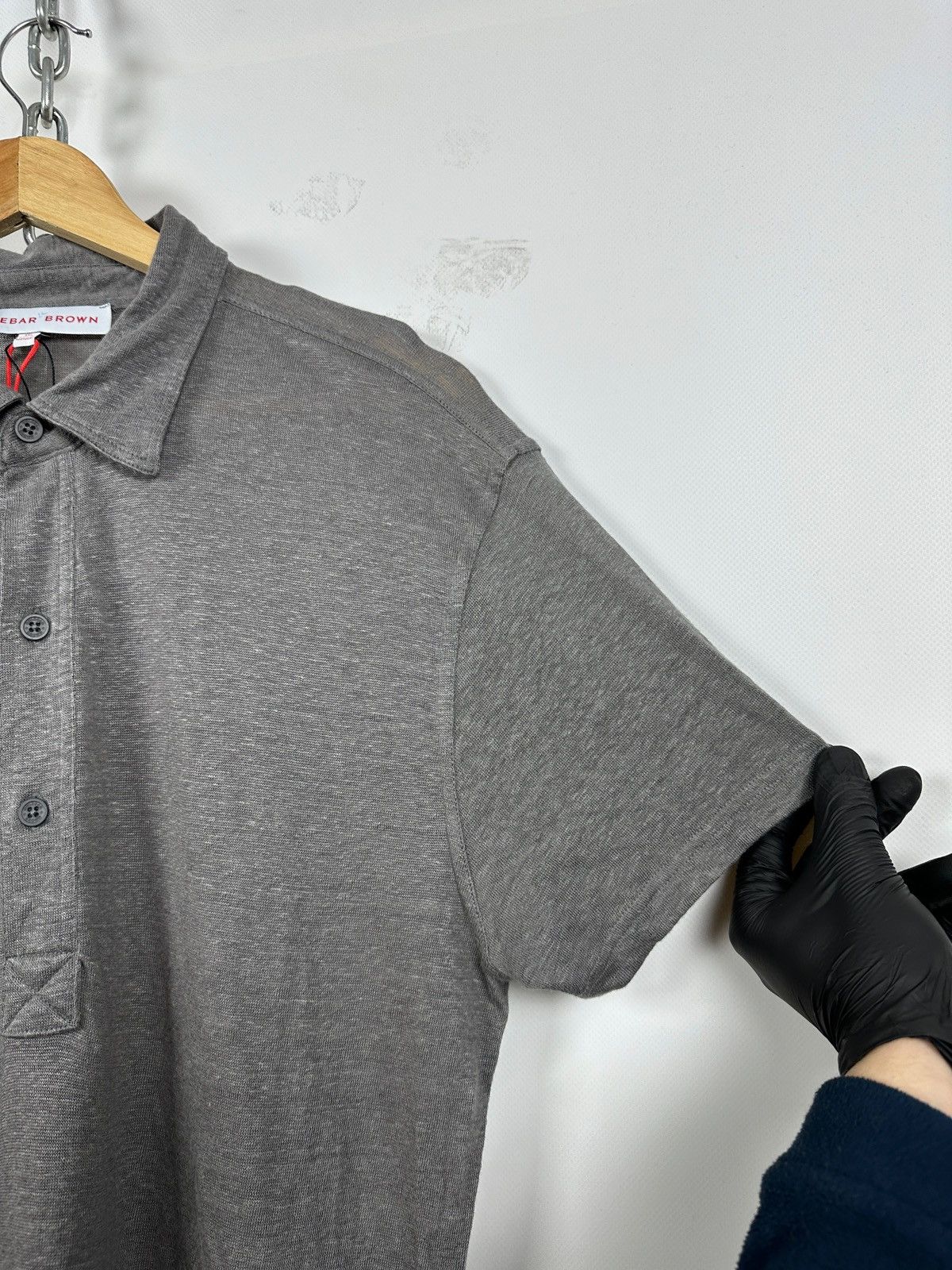 Orlebar Brown Orlebar Brown Linen Grey Polo Shirt Size US XXL / EU 58 / 5 - 7 Thumbnail
