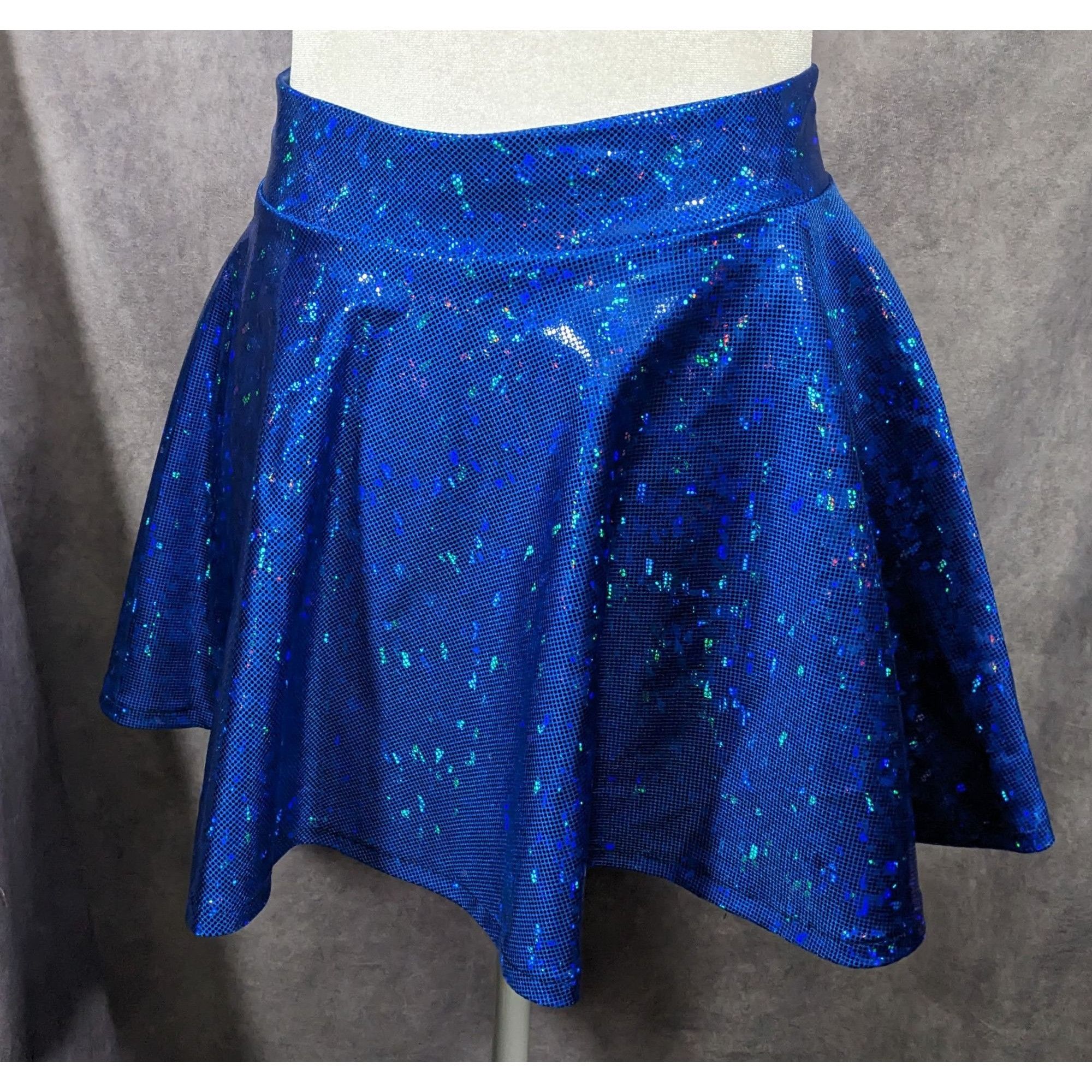 Other Piedmont Boutique San Francisco Holographic Blue Skater Skir Size 27" / US 4 / IT 40 - 7 Thumbnail