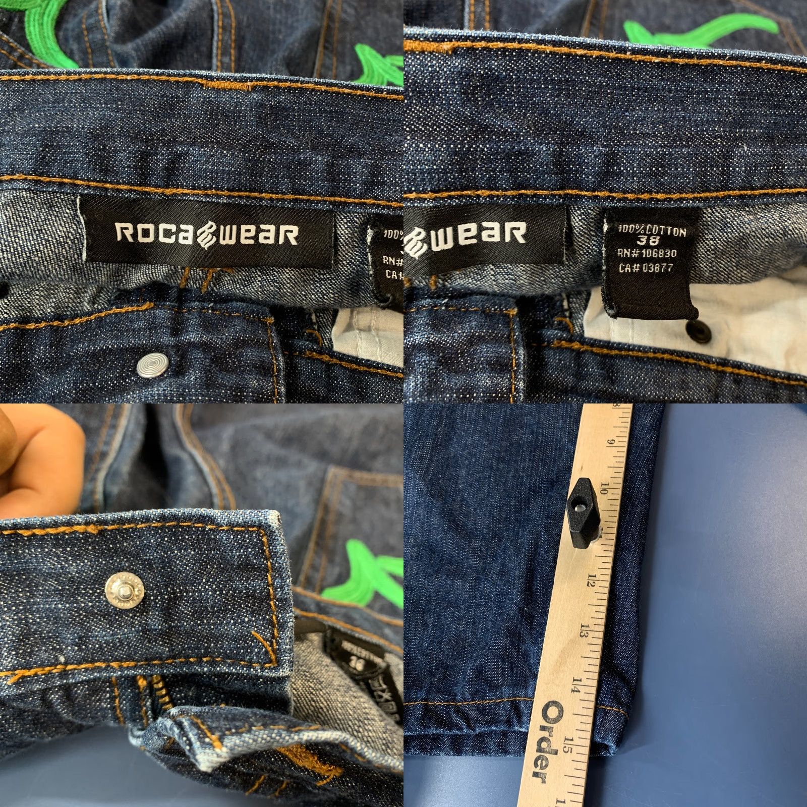 Rocawear VINTAGE Rocawear Denimi Blue Shorts Mens FITS 36X13 Bermuda Hip Hop Logo 36 Blue Size US 36 / EU 52 - 9 Thumbnail