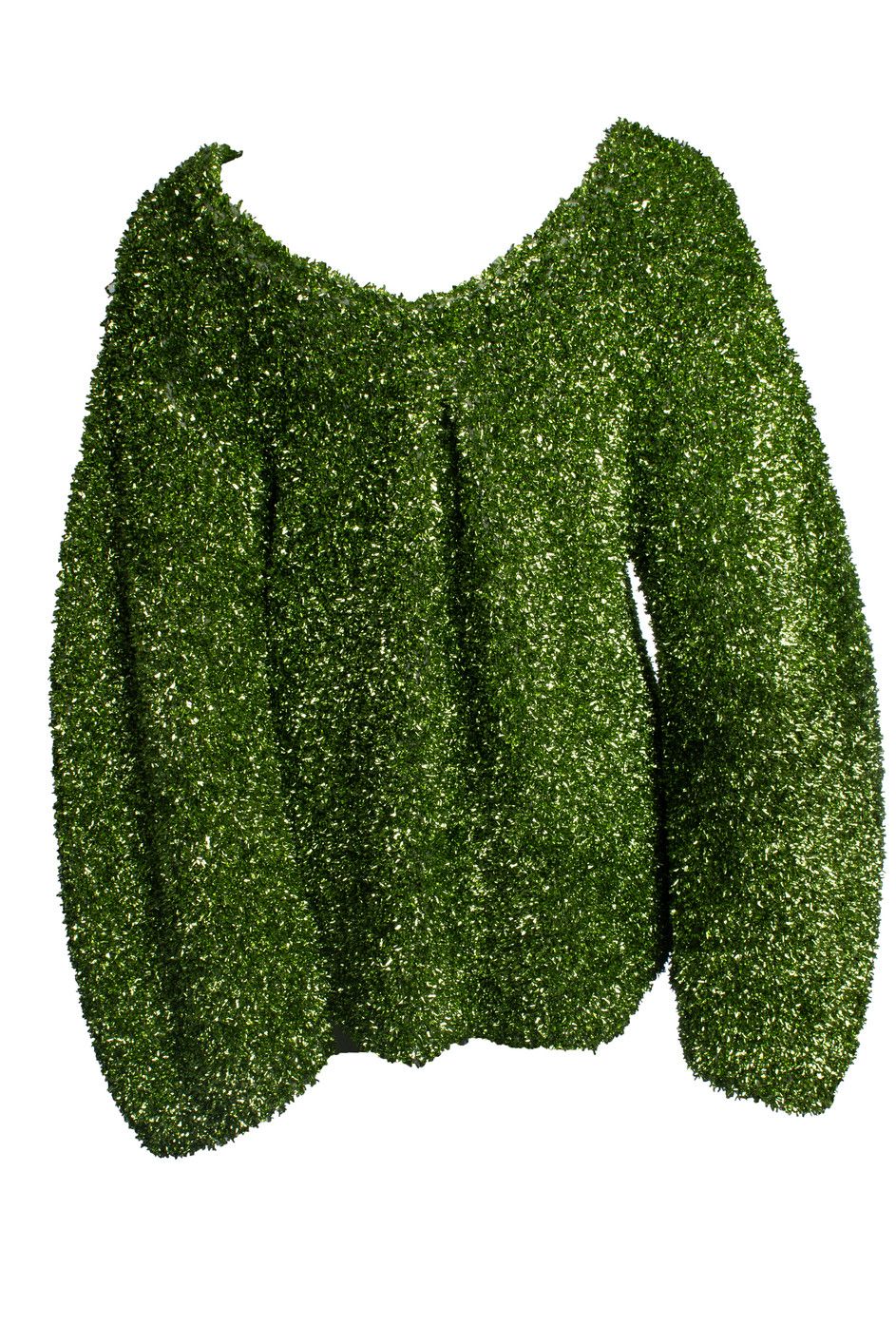 Dries Van Noten Dries van Noten, Oversized lame green sweater Size XS / US 0-2 / IT 36-38 - 2 Thumbnail