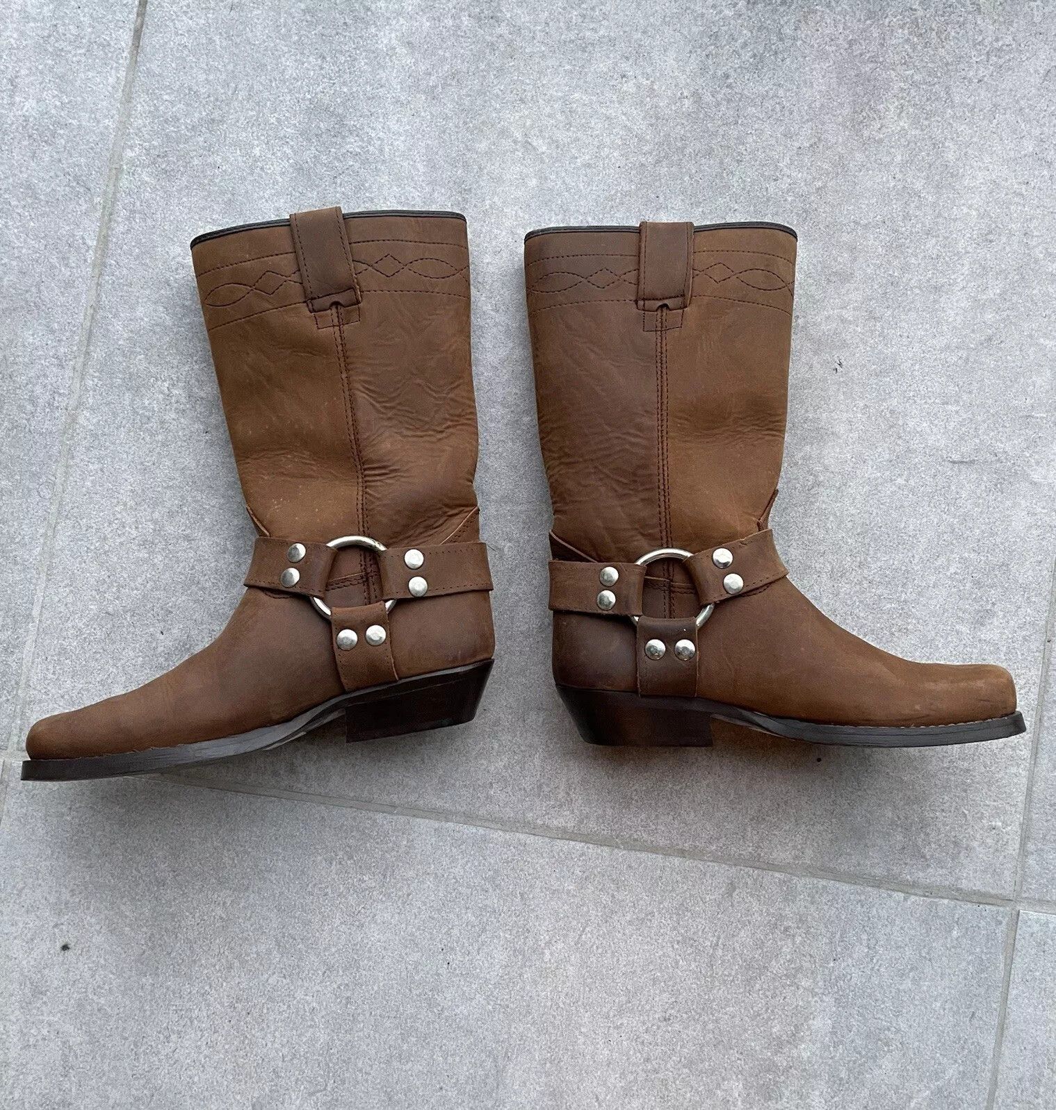 Vintage Bill Montana Womens Cowboy Western Boots Shoes Brown Learher Size US 6 / IT 36 - 7 Thumbnail