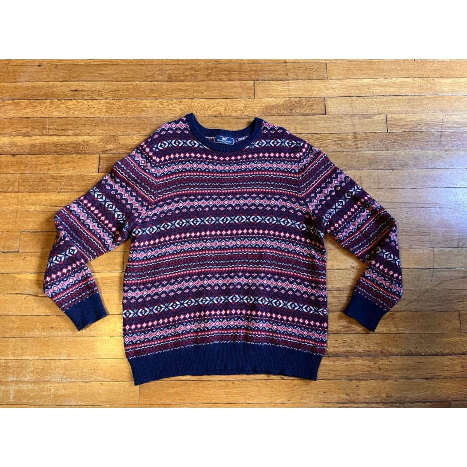 Vineyard Vines Vineyard Vines Sweater Mens XL Crew Neck Fair Isle Multicolor Wool Alpaca Blend Knit Pullover Classic, Colorful, Retro Mens Size US XL / EU 56 / 4 - 2 Thumbnail