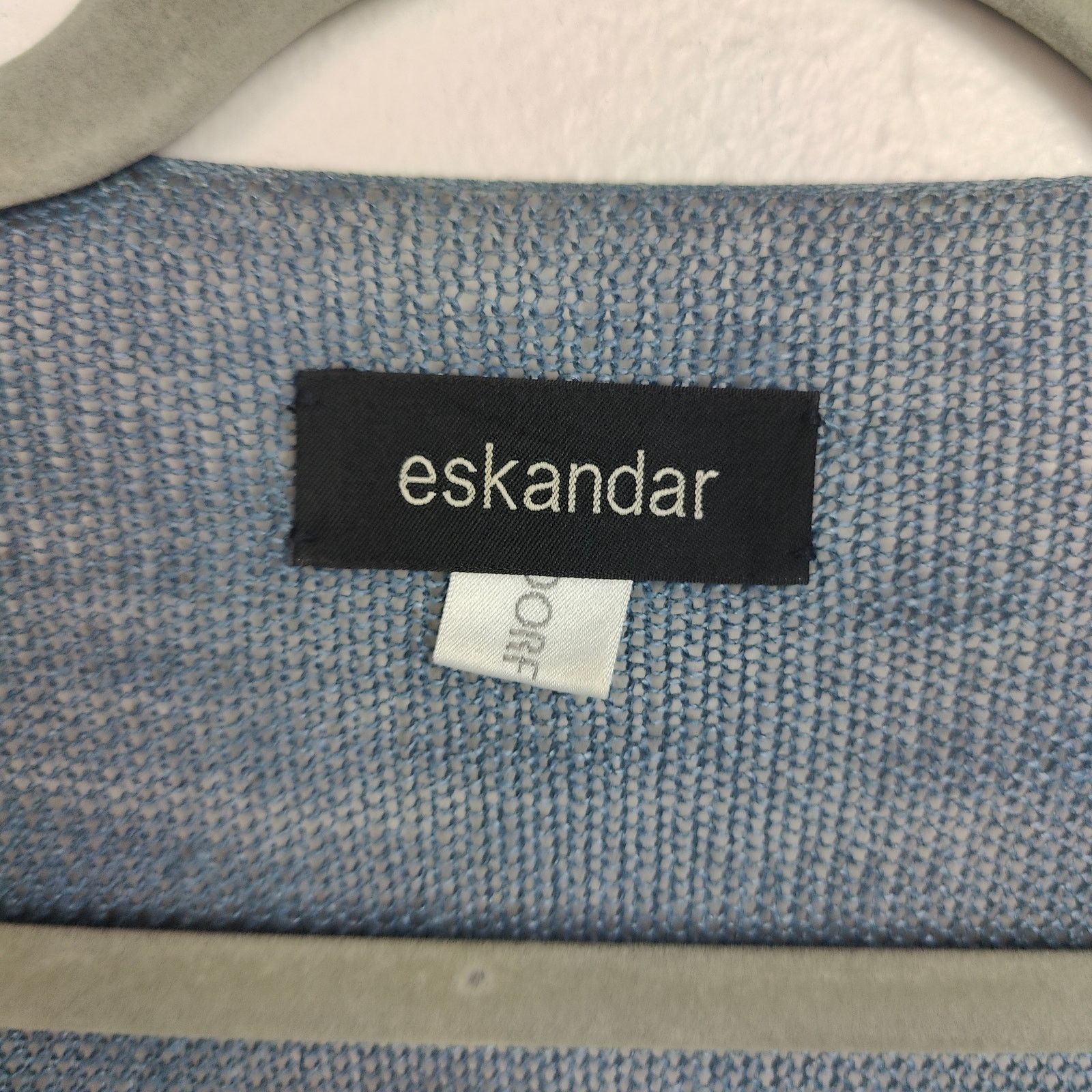 eskandar Eskandar Linen Blend Top Womens One Size Blue Open Knit Size ONE SIZE - 8 Thumbnail