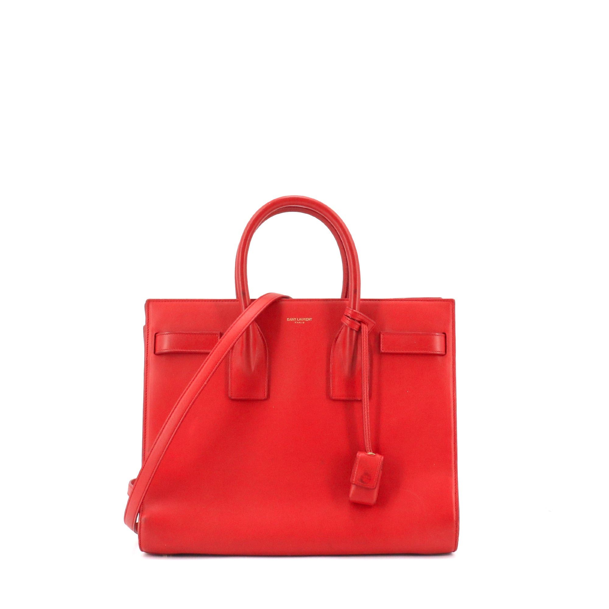 Saint Laurent Paris SAINT LAURENT - Saint Laurent small day bag in red leather Size ONE SIZE - 1 Thumbnail