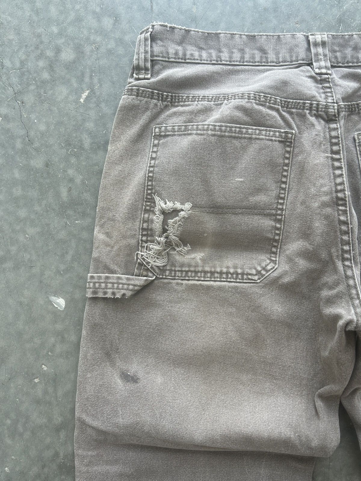 Carhartt × Vintage Vintage Y2K Carhartt Style Faded Olive Carpenter Pants Size US 34 / EU 50 - 2 Thumbnail