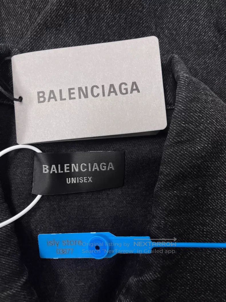 Balenciaga Balenciaga Distressed Logo Printed Lapel Casual Loose Deni Size US S / EU 44-46 / 1 - 4 Thumbnail