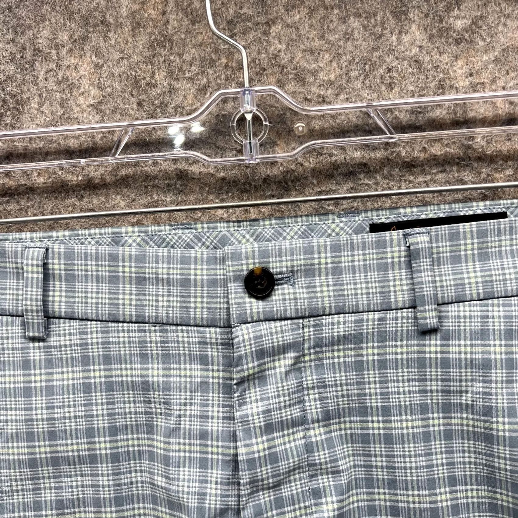 Vintage Greg Norman Shorts Men 32 Blue Chino Flat Polyester Spandex Glen Check Golf Size US 32 / EU 48 - 5 Thumbnail
