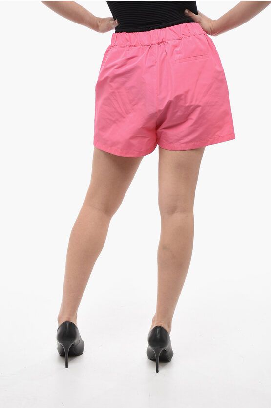 MSGM og1mm0724 Tech Fabric Elastic Shorts in Pink Size 28" / US 6 / IT 42 - 2 Thumbnail