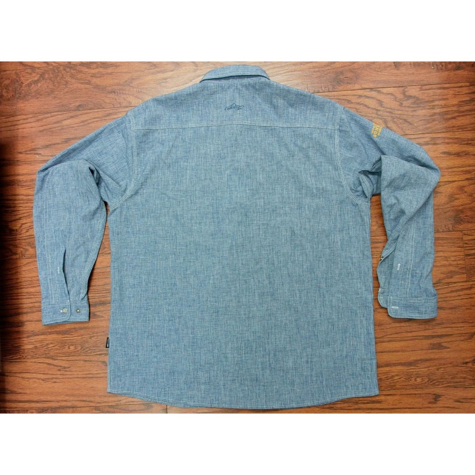 Orvis Orvis Sundance Mountain Resort Provo River Button-Up Shirt Mens XL Blue Embroidered Pocketed Satin Knit Front-Button Casual Size US XL / EU 56 / 4 - 5 Thumbnail