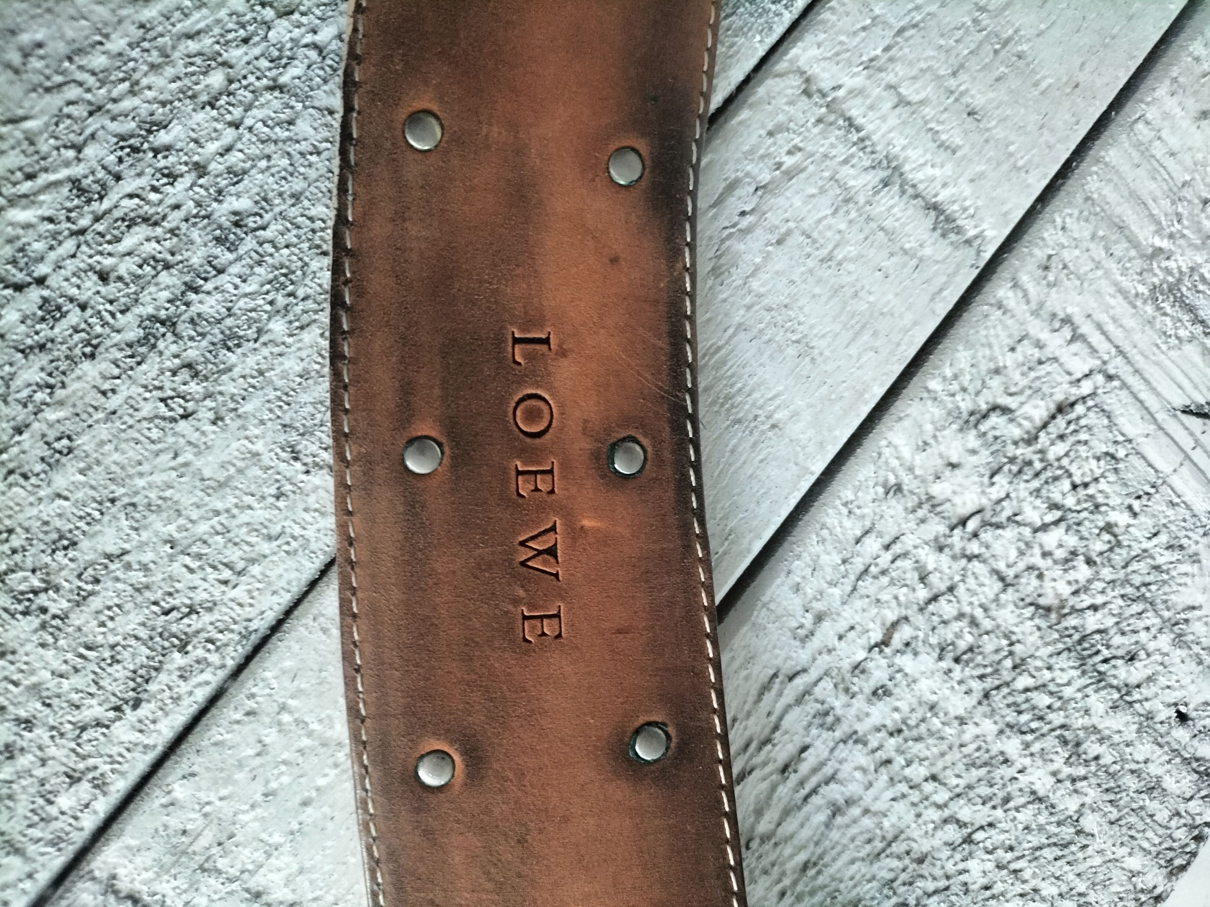 Loewe Loewe White Leather Belt Silver Buckle and Studs Size ONE SIZE - 2 Thumbnail