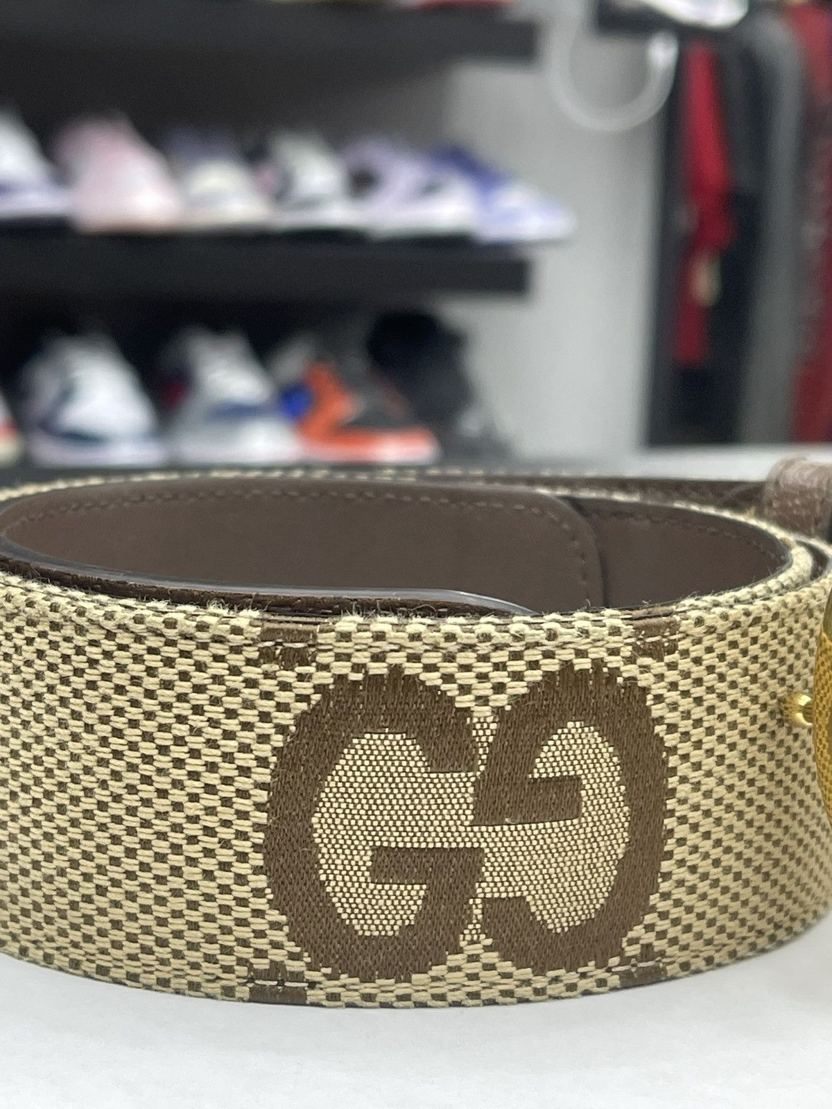 Gucci Size 36/90 - Gucci Monogram GG Textured Calfskin Double G Size 36 - 5 Thumbnail