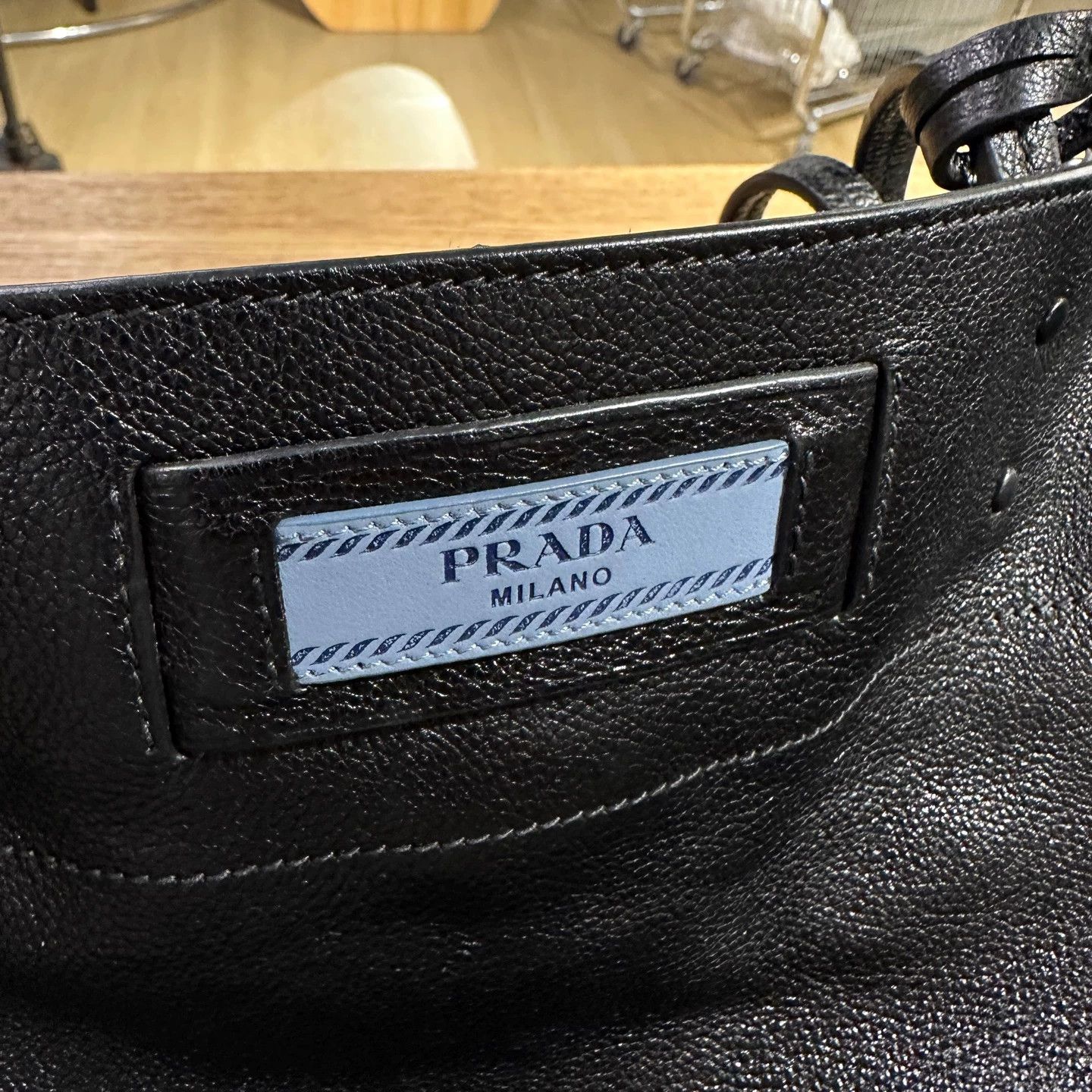 Prada Prada apr321 logo slogan full leather shoulder tote bag Size ONE SIZE - 4 Thumbnail