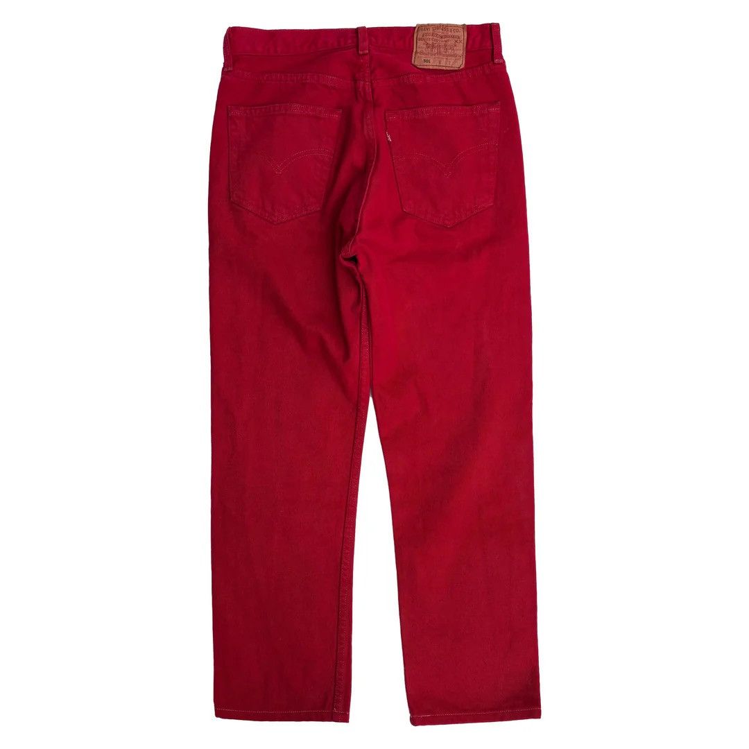 Levi's Levi’s 501 1990 90s Vintage W31 Red USA Made Denim Jeans Size 31" - 1 Thumbnail