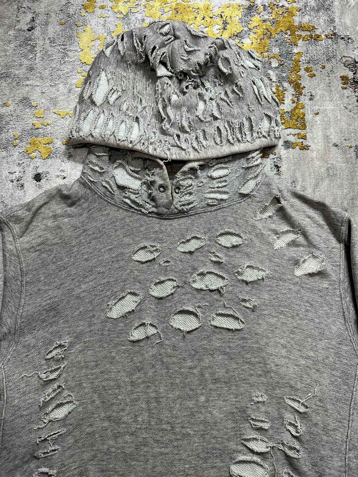 If Six Was Nine × Japanese Brand × Le Grande Bleu (L.G.B.) CRAZY DISTRESSED GRUNGE PUNK STYLE UNIQLO HOODIE Size US L / EU 52-54 / 3 - 2 Thumbnail