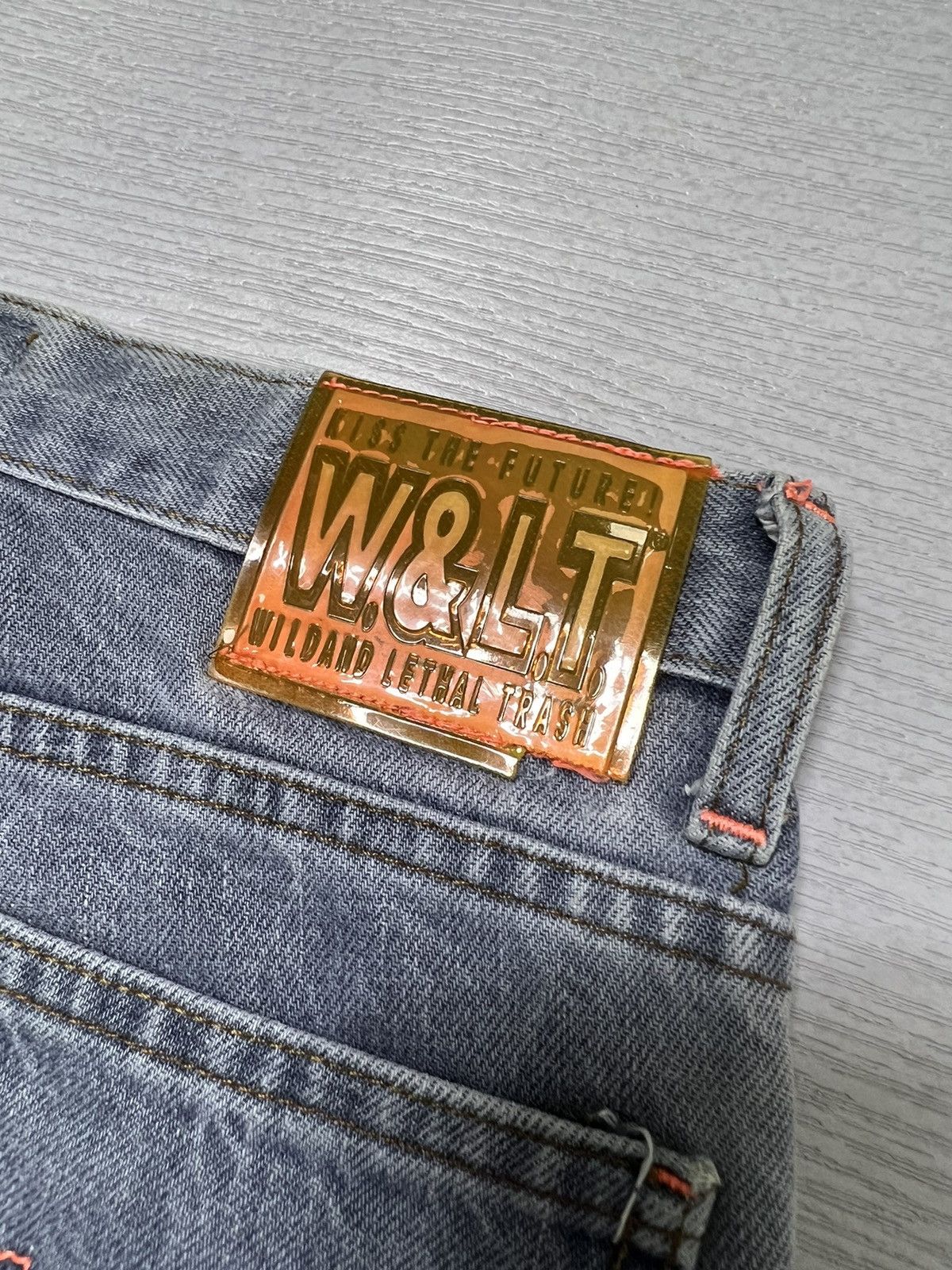 Walter Van Beirendonck W&LT - A/W 1998 - Lightning Bolt Logo Dorky Denim Jeans Size US 26 / EU 42 - 11 Thumbnail
