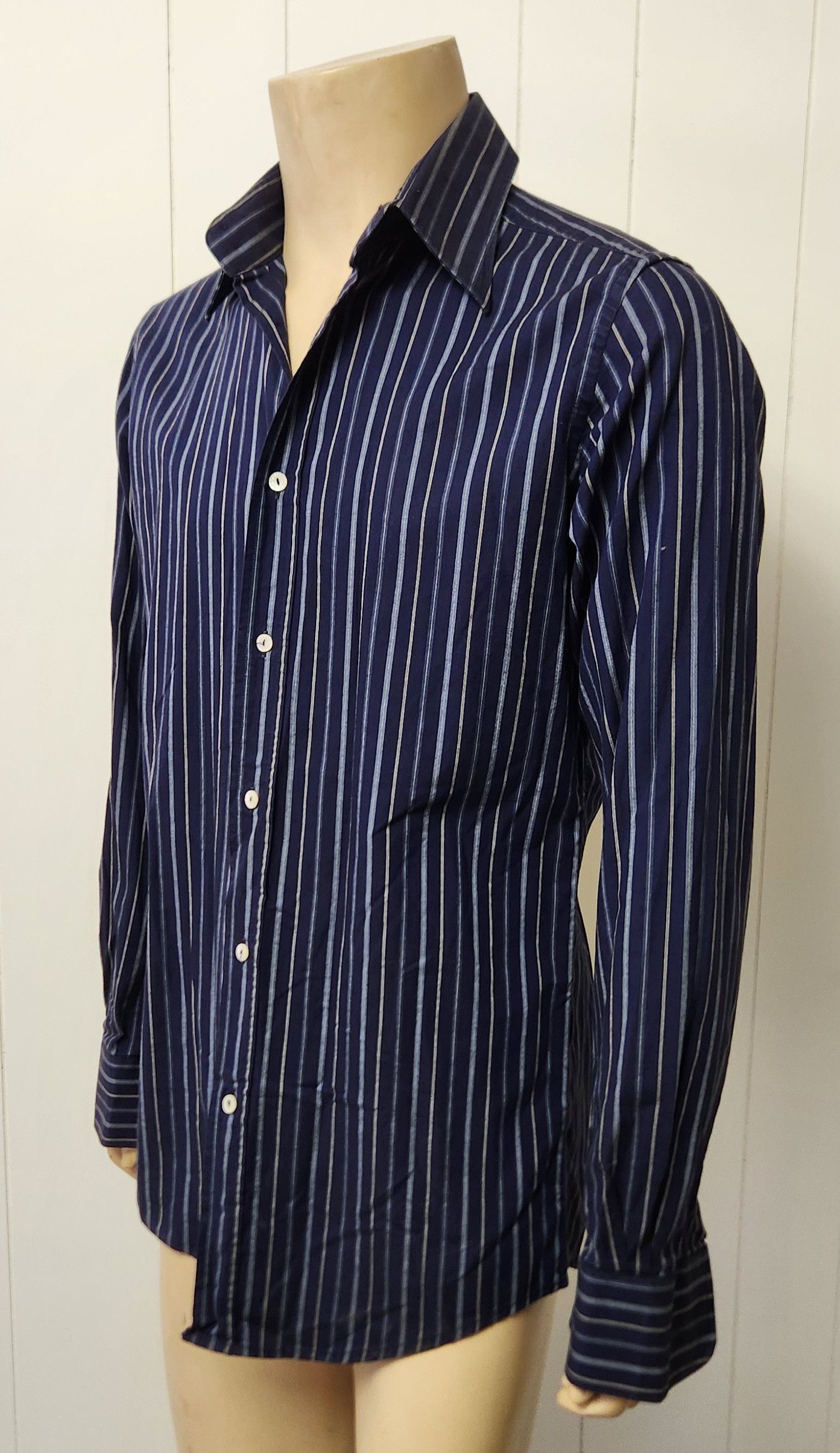 Dolce & Gabbana Dolce & Gabbana shirt L men's dark blue stripe Size US L / EU 52-54 / 3 - 2 Thumbnail