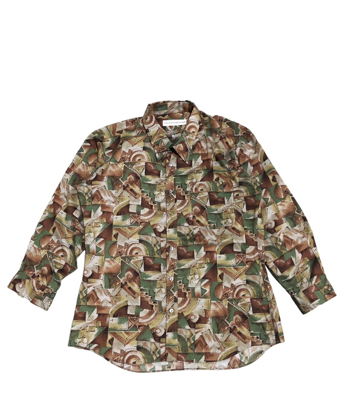 image of Accept Offercourreges Homme Paris Full Print Shirt, Men's (Size XL)