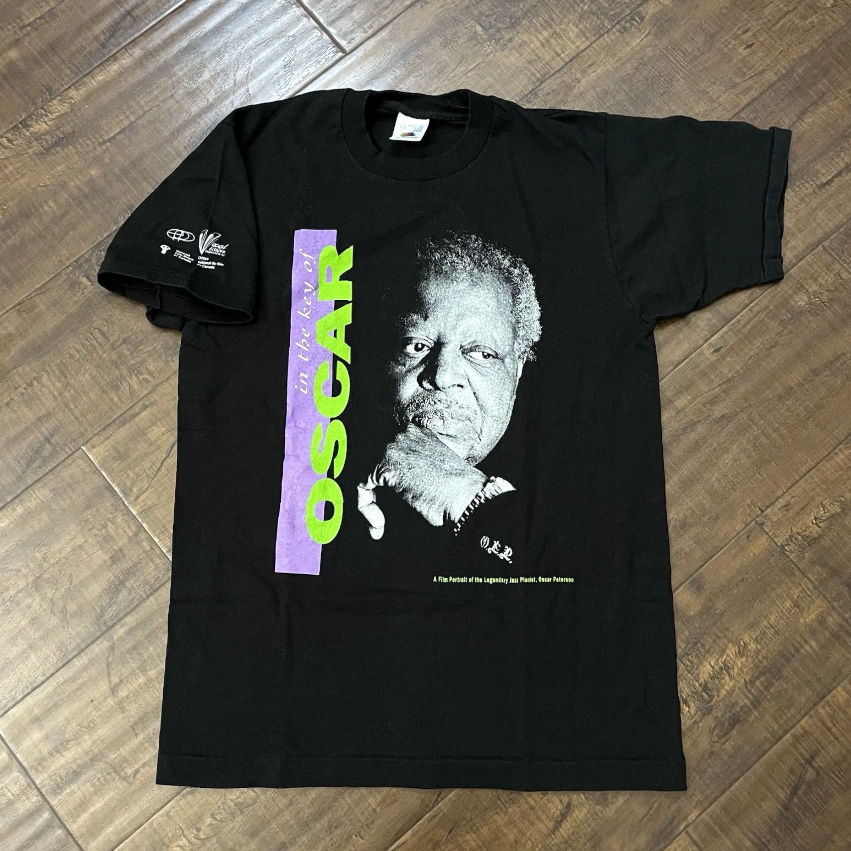 Fruit Of The Loom VINTAGE Oscar Peterson Jazz T-Shirt Men Large Black 90s Cotton Crew Neck Graphic Print Size US L / EU 52-54 / 3 - 2 Thumbnail