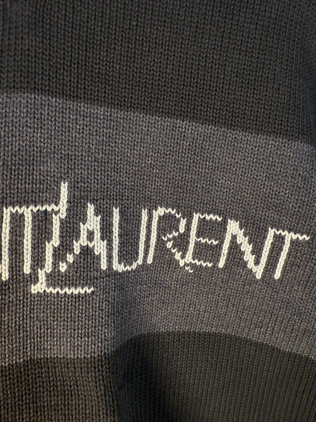 Yves Saint Laurent Black YSL Sweater Knit Big Logo V-neck Vintage y2k Rare Size US L / EU 52-54 / 3 - 9 Thumbnail