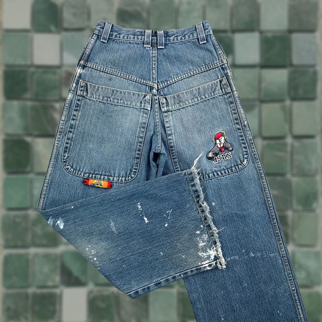 Denime VINTAGE Jynx Jeans Men 26x27 Wide Baggy Denim Blue 90s Jazz Casual Relaxed M Made USA Jeans Mens Size US 26 / EU 42 - 1 Thumbnail