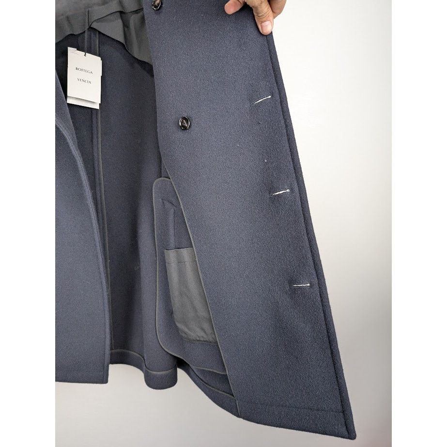 Bottega Veneta o1rshd1 Double Wool Cashmere Coat in Midnight Blue Size US L / EU 52-54 / 3 - 9 Thumbnail