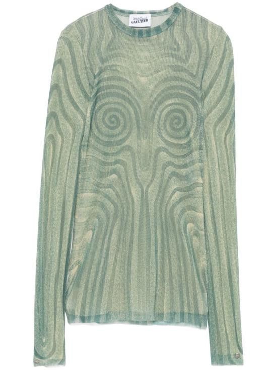 Jean Paul Gaultier JEAN PAUL GAULTIER Women Sweater 2534FTO270 T5870351 Green Size S / US 4 / IT 40 - 1 Thumbnail