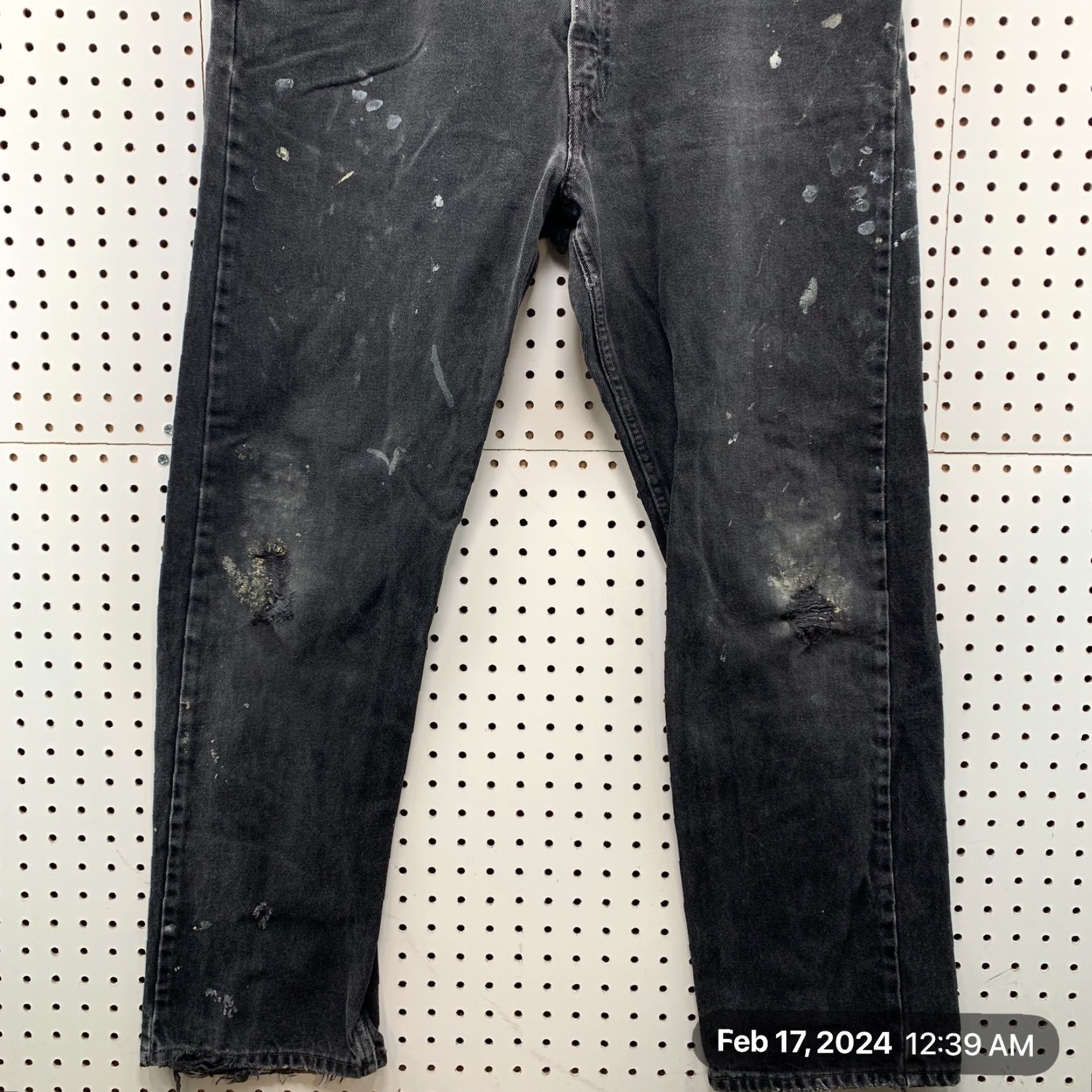 Levi's VINTAGE Levi’s 505 Black Denim Jeans Mens FITS Size 38x31.5 Regular Straight 90s Size US 38 / EU 54 - 3 Thumbnail