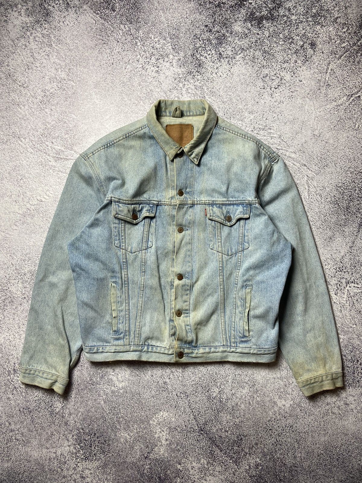 Levi's × Levi's Vintage Clothing Rare 90s Levi’s Denim Jacket Blue Distressed Jeans Size US XL / EU 56 / 4 - 1 Thumbnail