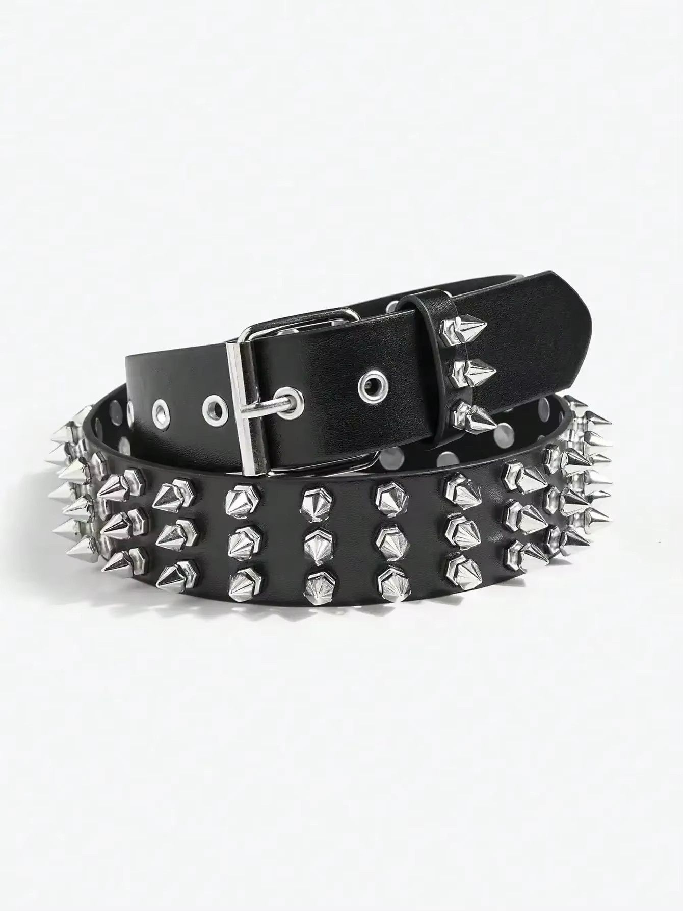 Jewelry Cool Punk Style Rivets Decorated Heavy Metal Dark Belt Size ONE SIZE - 1 Thumbnail