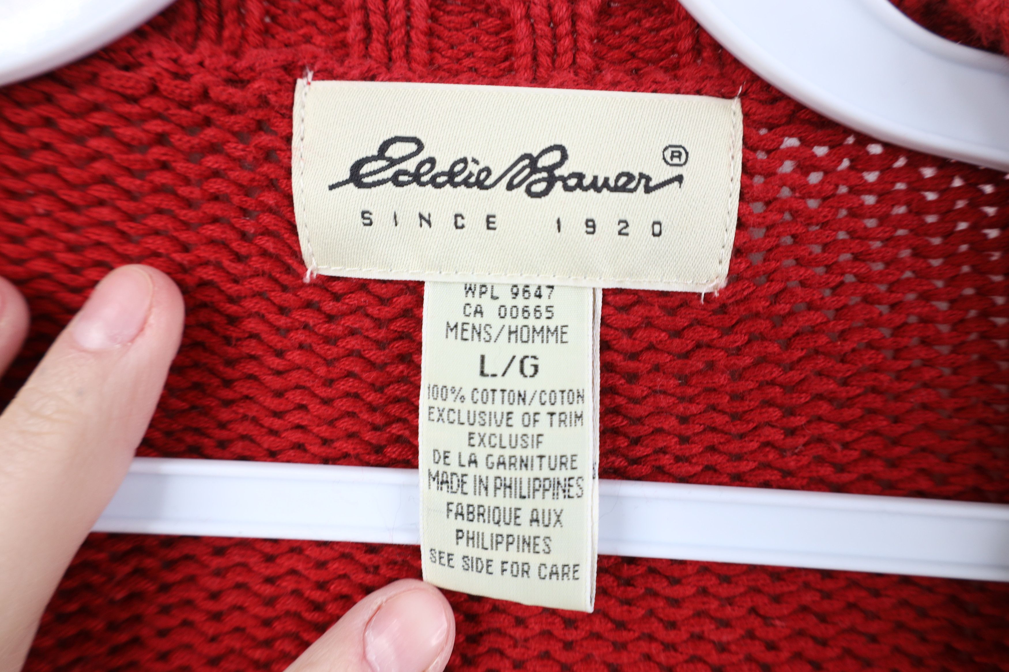 Eddie Bauer Vintage 90s Eddie Bauer Cotton Knit Crewneck Sweater Red Size US L / EU 52-54 / 3 - 4 Thumbnail