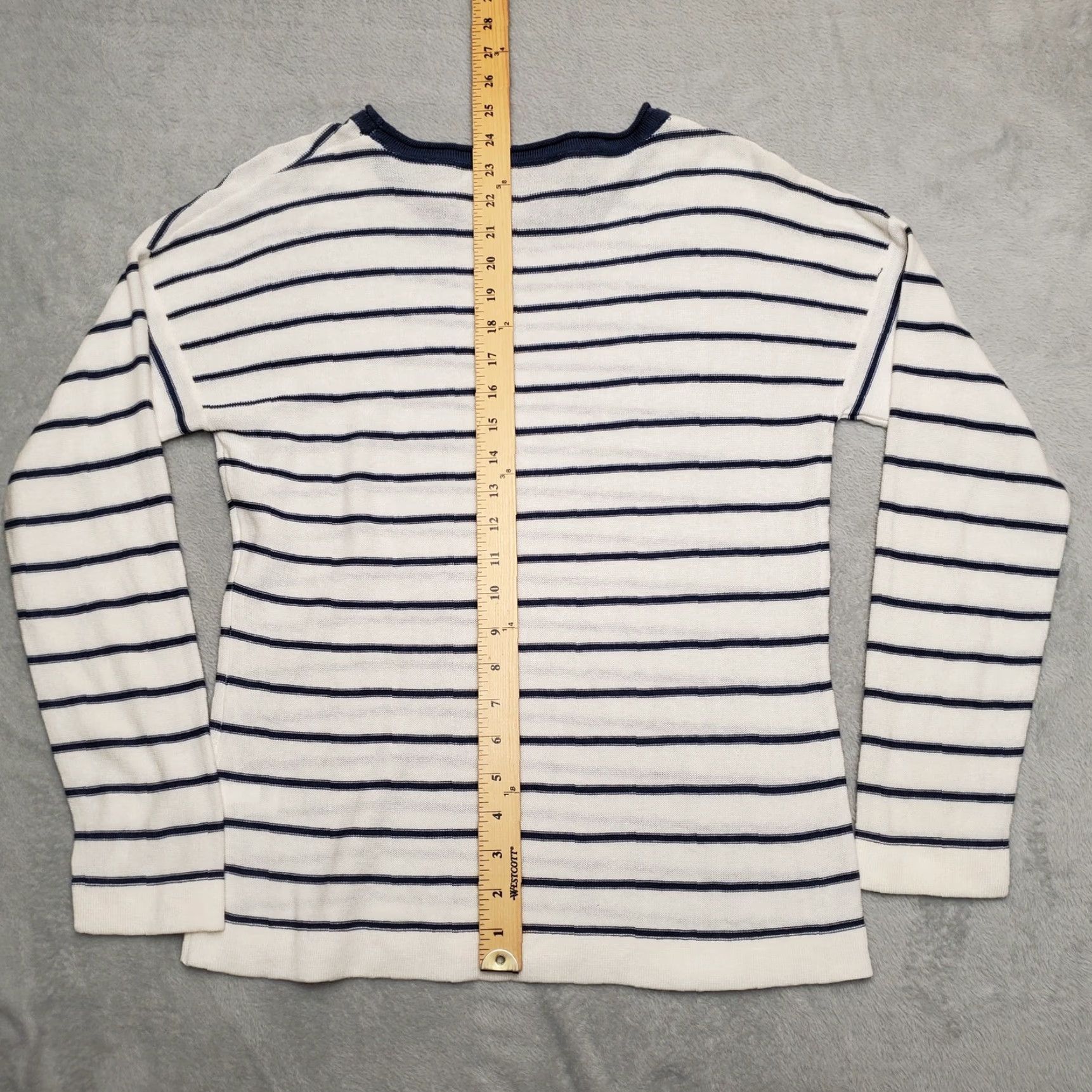 Royal Robbins Royal Robbins Sweater Womens Small Purple Stripe Silk Linen Blend Long Sleeve Size M / US 6-8 / IT 42-44 - 6 Thumbnail