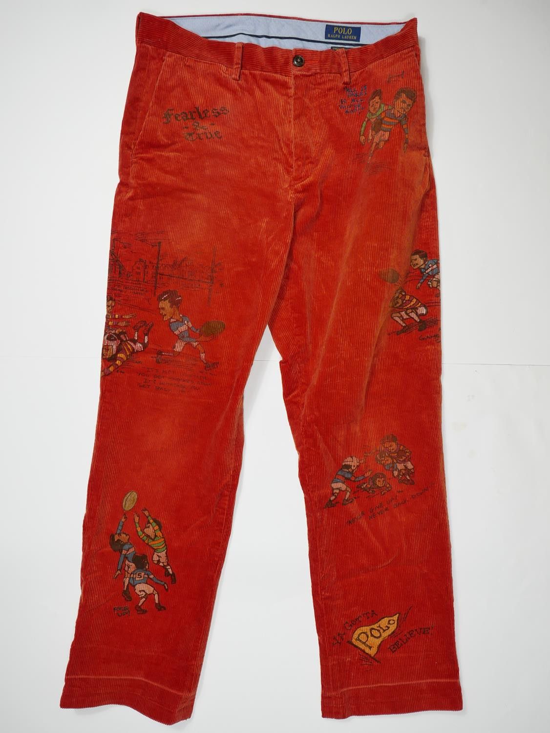 Polo Ralph Lauren Polo Ralph Lauren Pants Corduroy Orange Graphic Rugby 30 30 Grailed