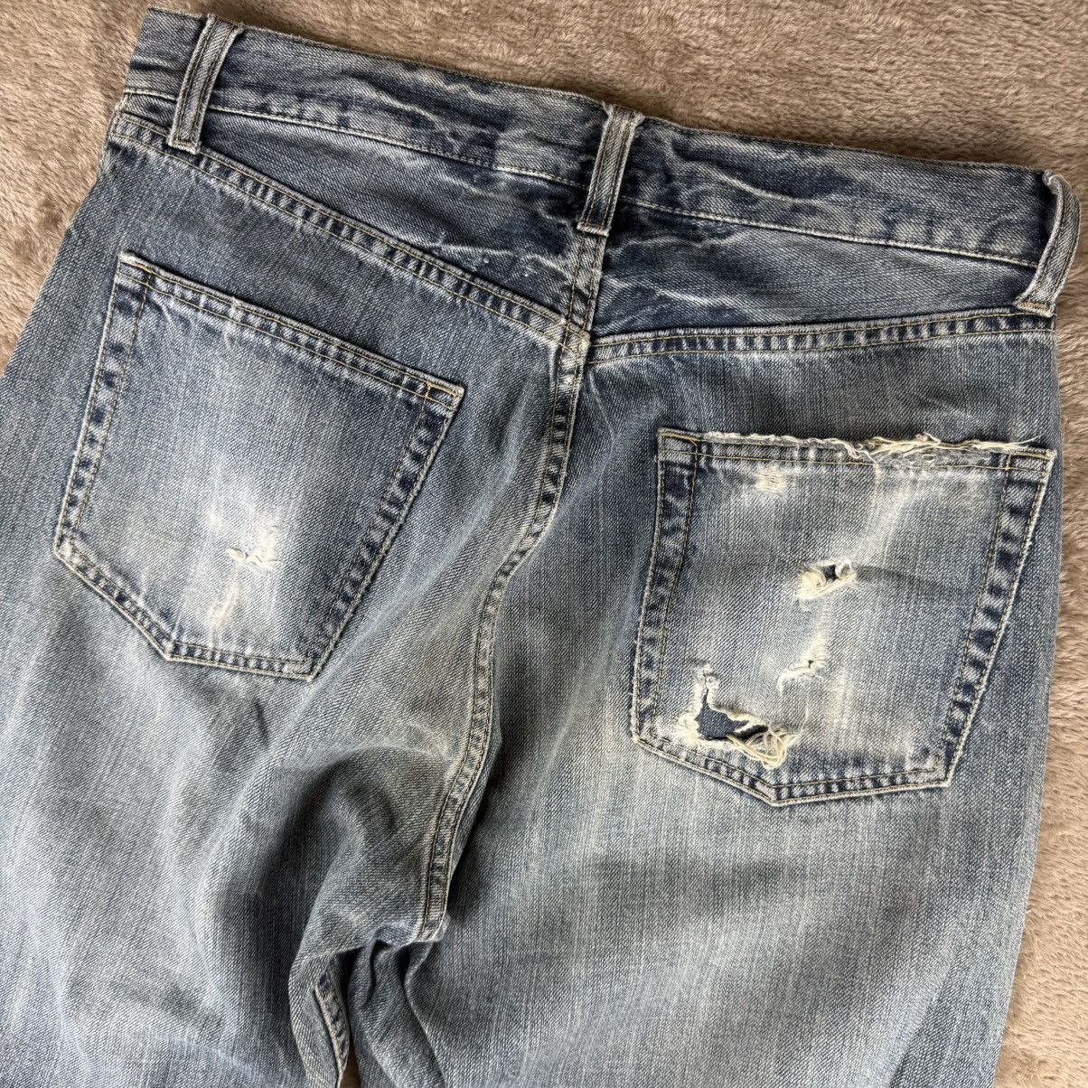 Japanese Brand Vtg art jeans denim sukajan sashiko distressed baggy Size US 31 - 3 Thumbnail