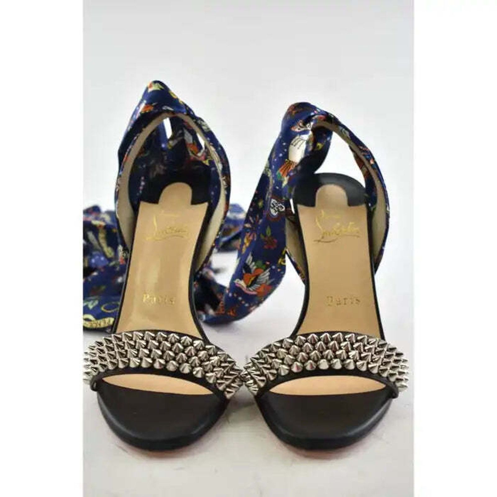 Christian Louboutin Sandale Du Desert Spikes 100 Black Sandal Heel Pump 36.5 Size US 6.5 / IT 36.5 - 4 Thumbnail