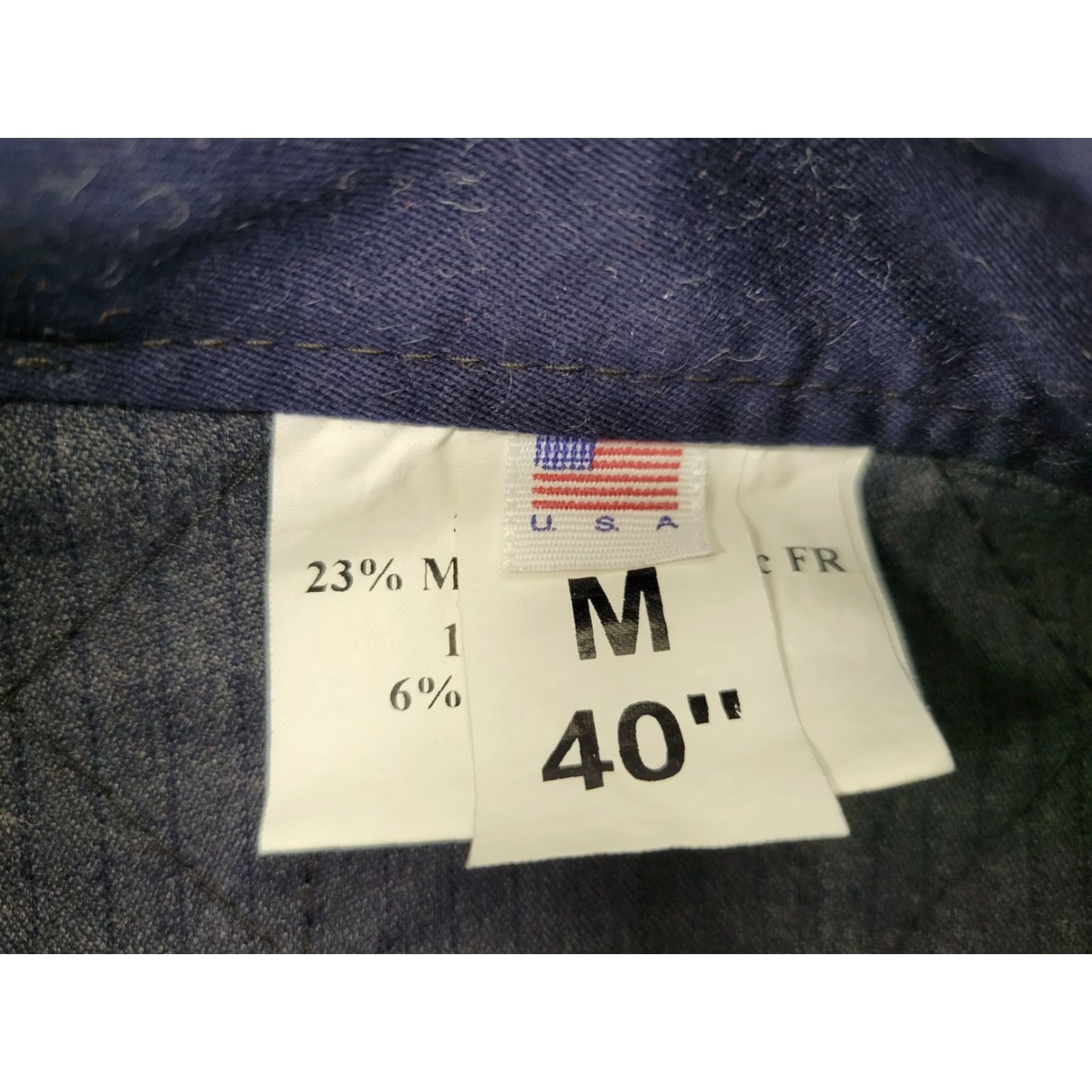 4SDESIGNS VINTAGE Quantum Designs Work Jacket Mens M Blue Reflective Flame Resistant Size US M / EU 48-50 / 2 - 7 Thumbnail