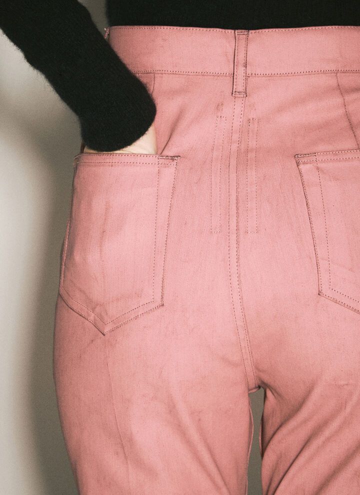 Rick Owens o1y0126 Denim Pant in Antique Rose Size 26" / US 2 / IT 38 - 3 Thumbnail