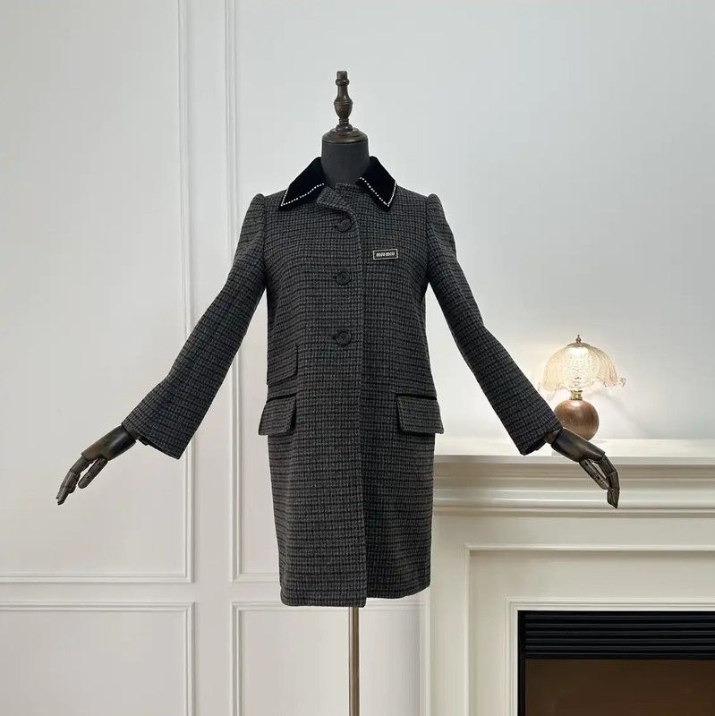 Miu Miu Miu Miu Gray Women's Coat Size S 0089 Size S / US 4 / IT 40 - 1 Thumbnail