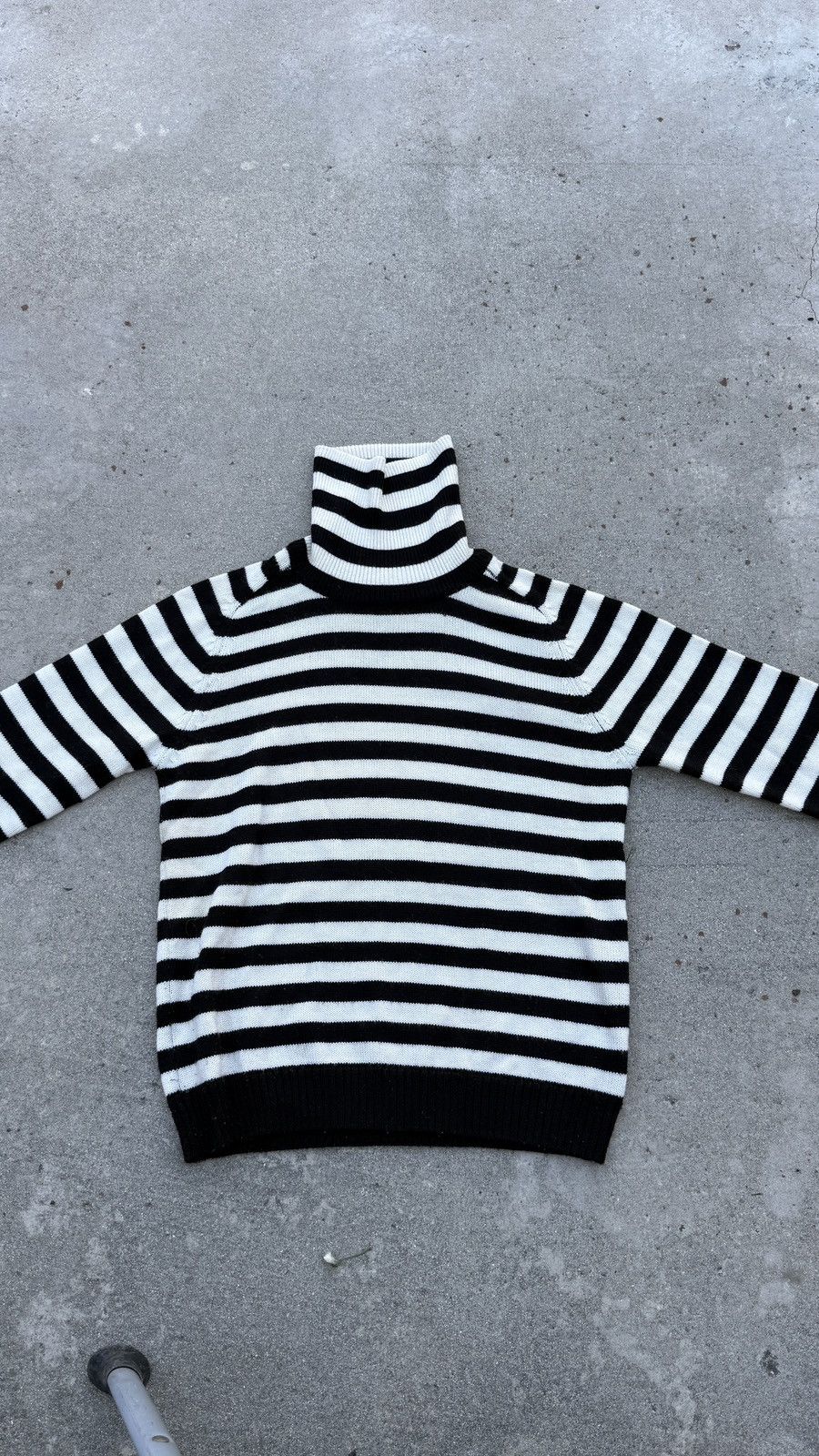 Saint Laurent Paris Hedi slimane black white striped turtleneck turtle neck Size US M / EU 48-50 / 2 - 1 Thumbnail