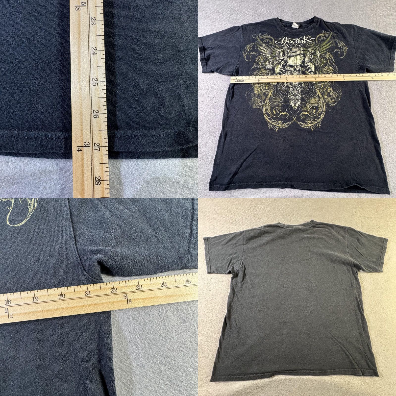 Vintage LA Ink Men's T-Shirt Large Black Graphic Tattoo Skull Snake Edgy Rock Casual Size US L / EU 52-54 / 3 - 8 Thumbnail
