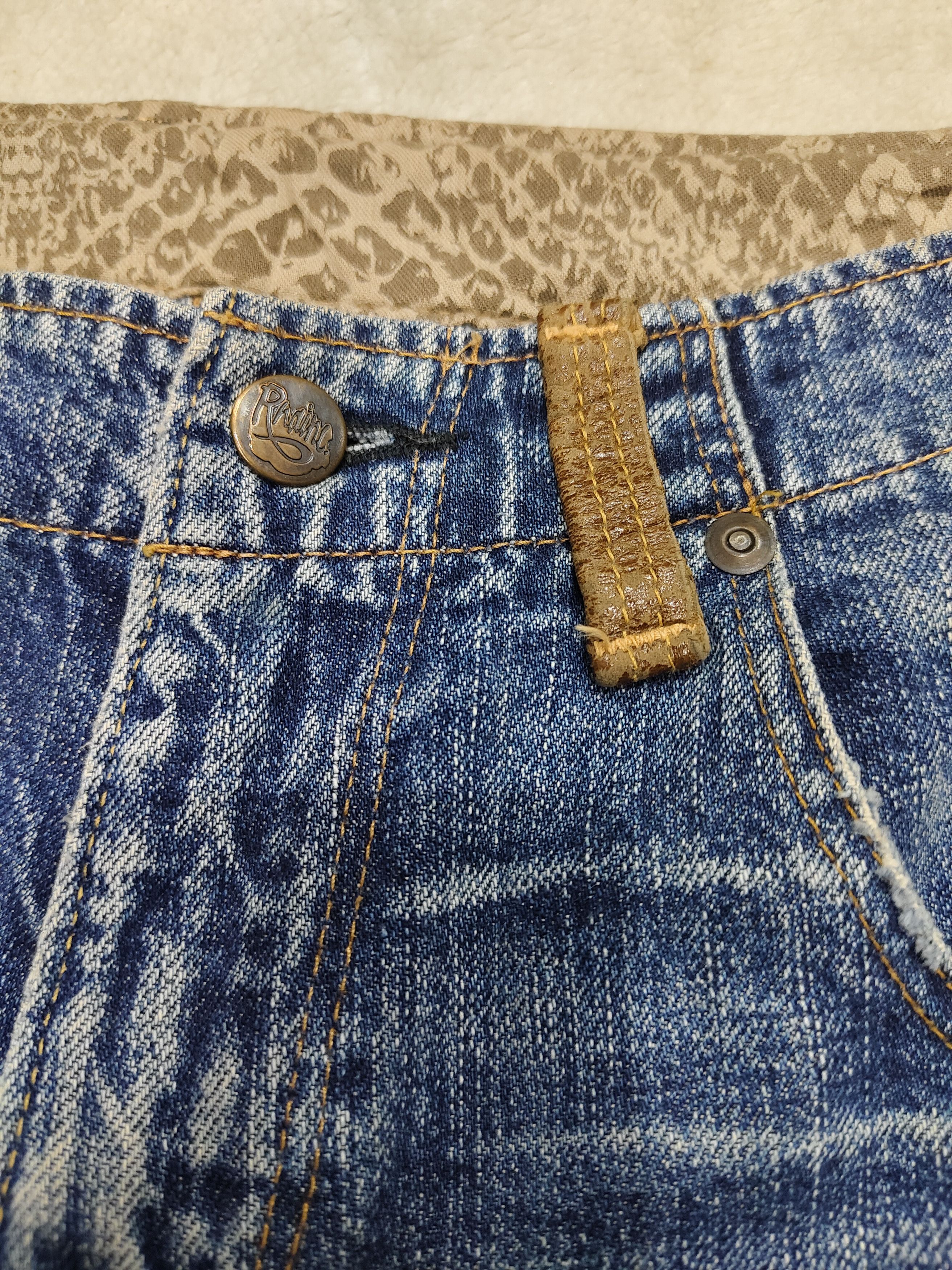 Japanese Brand 🇯🇵 RNA Inc Snake Skin Pattern Leather Pocket Distressed Size 30" / US 8 / IT 44 - 7 Thumbnail