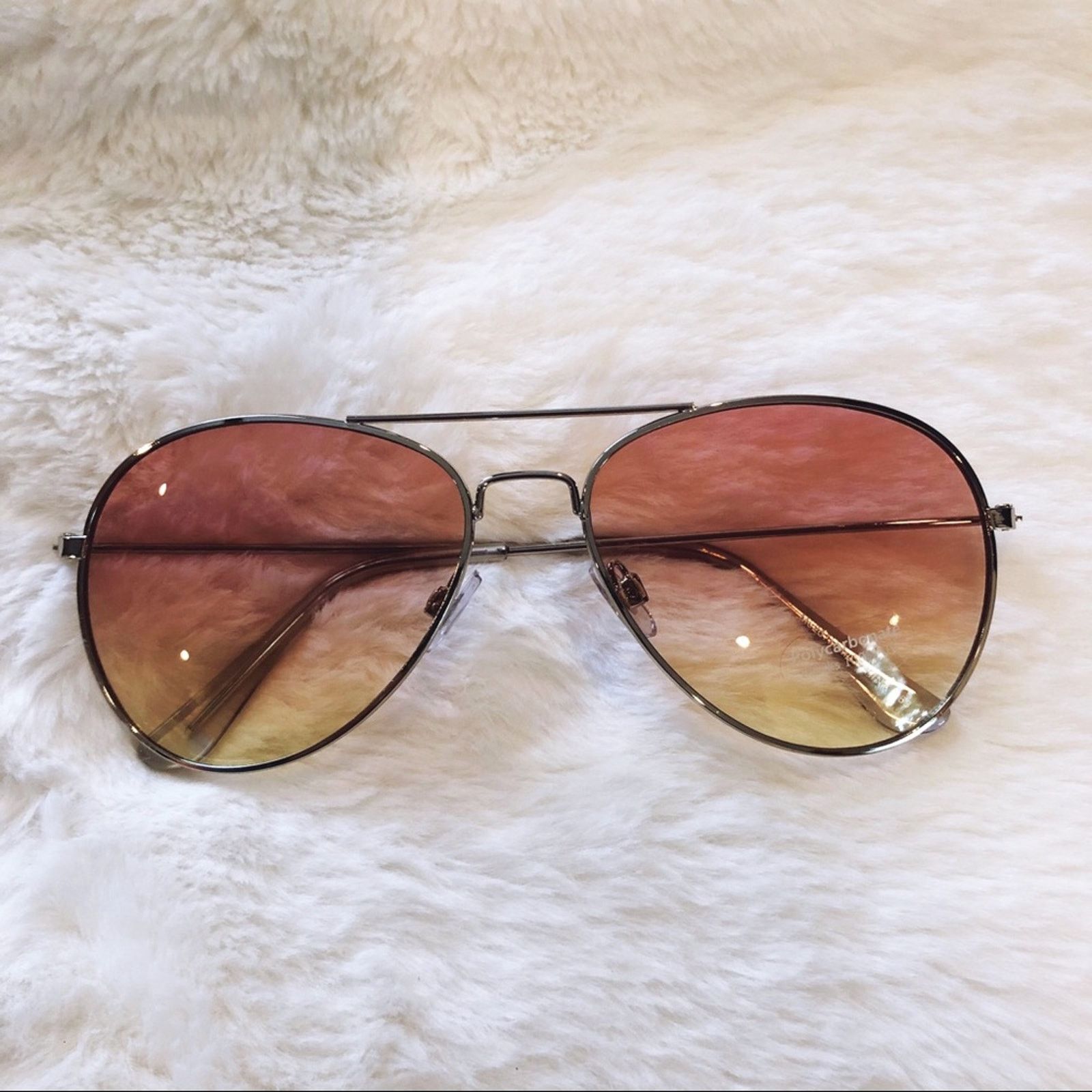 Other Rosalia Pink Yellow Full Rim Aviator Sunglasses Size ONE SIZE - 1 Thumbnail