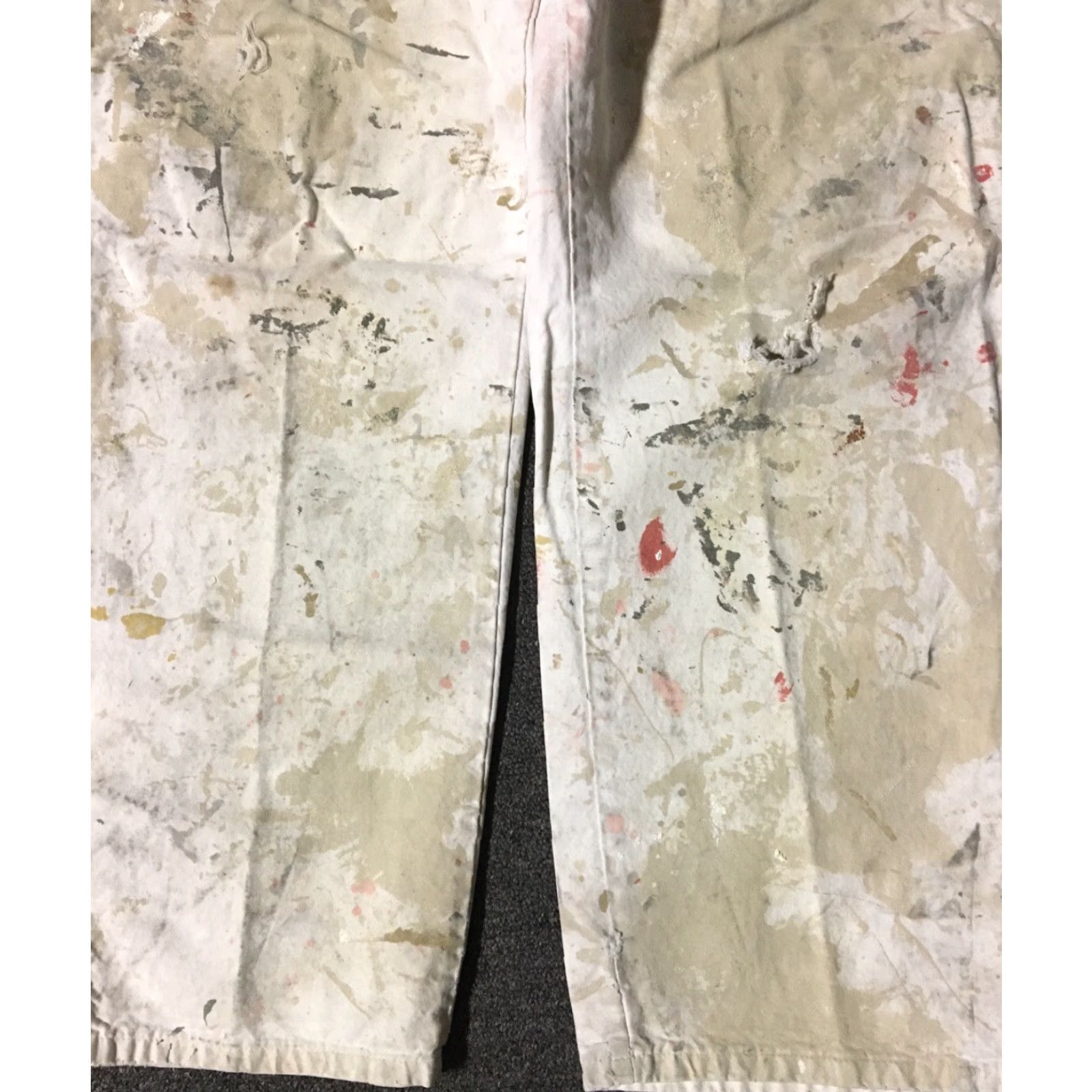 Dickies VINTAGE Dickies Thrashed Faded Distress Paint Pants 38 White Men Pants 90s Grunge Biker Punk Work Cargo Jeans/Dungaree Style Mens Size US 38 / EU 54 - 5 Thumbnail
