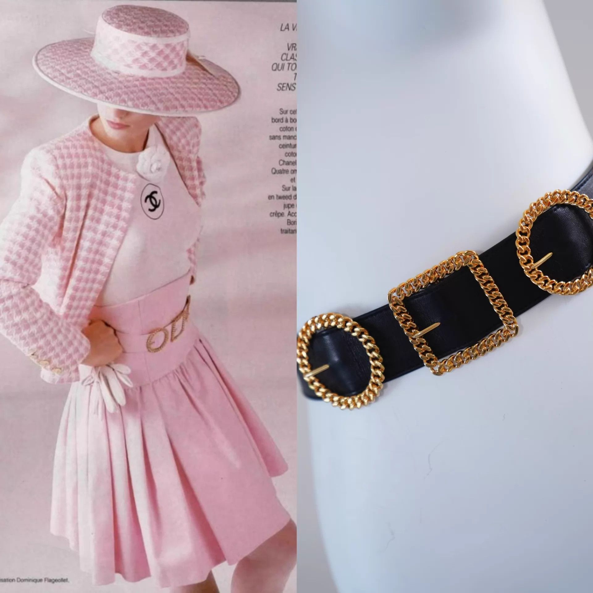 Chanel Chanel 1988 Runway Black & Gold Multi - Buckle Belt Size ONE SIZE - 1 Thumbnail