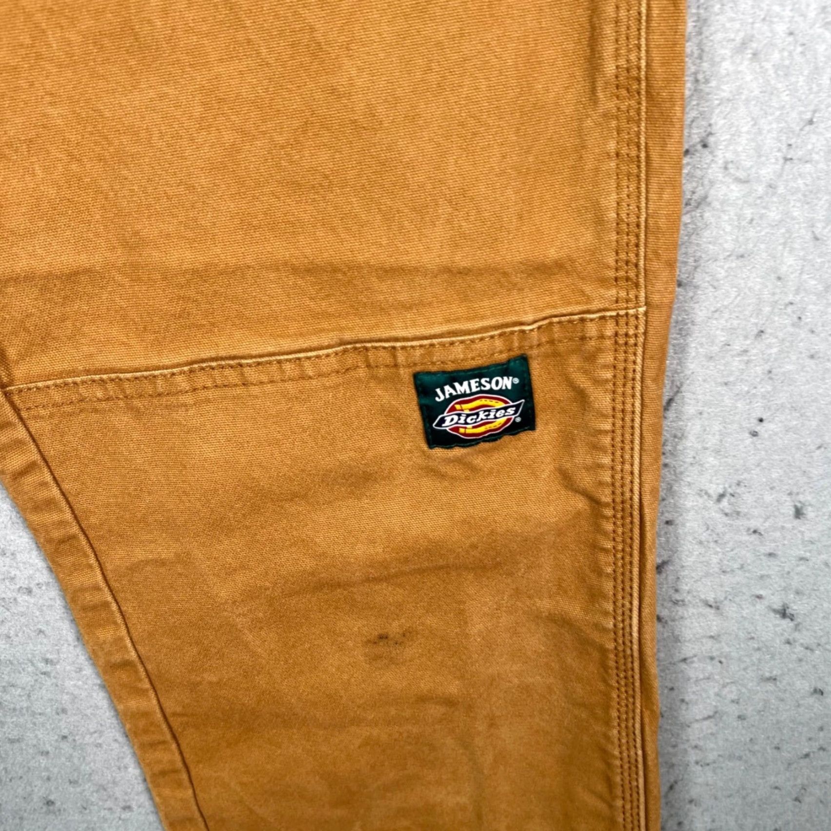 Dickies Dickies x Jameson Mens Pants Carpenter 33 x 25 Tan Brown Distressed Hem Workwear Canvas Cotton Straight Inseam 25in Mens Size US 33 - 5 Thumbnail