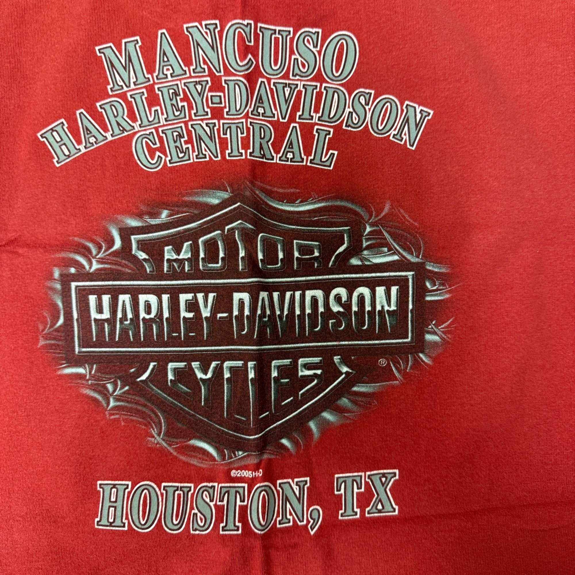 Harley Davidson Red Motorcycle Tank Top HOUSTON Texas BIKER Muscle Shirt USA Size US L / EU 52-54 / 3 - 5 Thumbnail