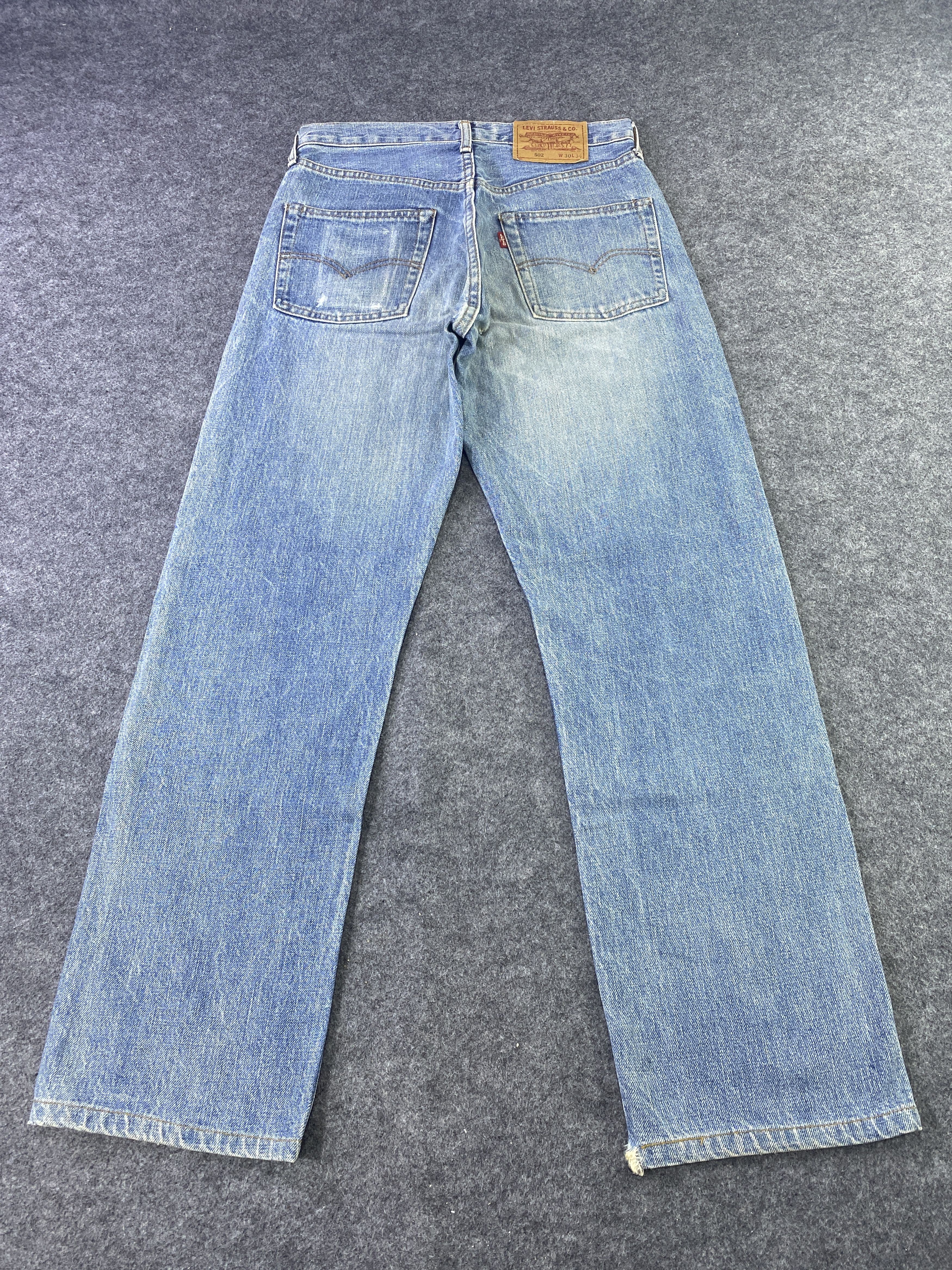 Levi's Vintage Levi's 502 Redline Jeans Distress Blue Wash - J915 Size US 29 - 4 Thumbnail