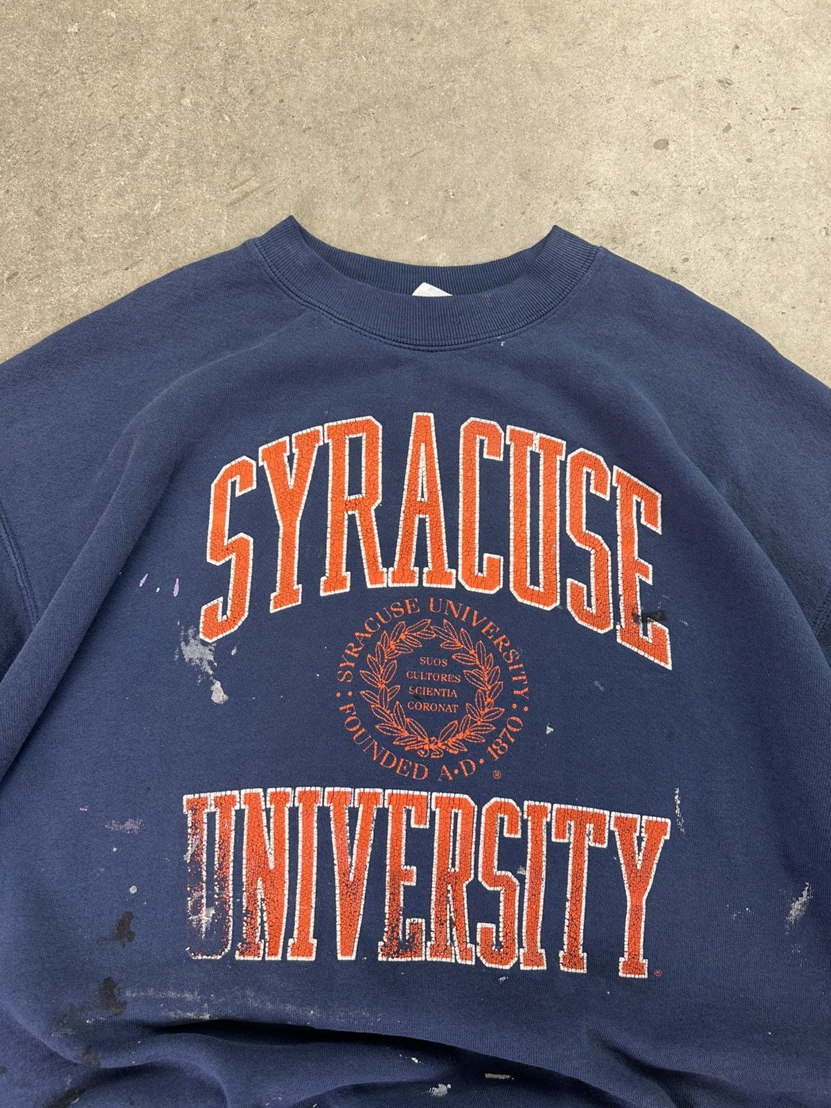 Vintage vintage 90s syracuse university painter collegiate crewneck Size US XL / EU 56 / 4 - 3 Thumbnail