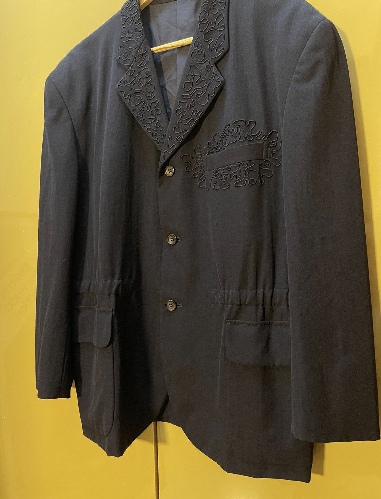 Comme des Garcons Navy blue embroidered suit jacket 2412-Nextarrow Size 40S - 6 Thumbnail