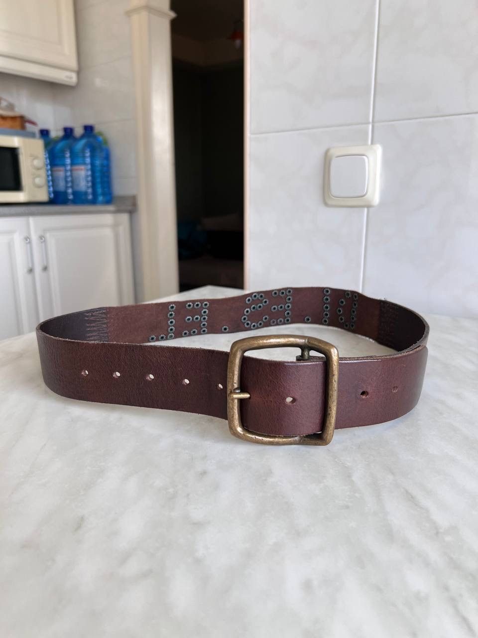 Diesel Diesel Belt Vintage Avant Garde Y2K Style Studded Logo Steel Size ONE SIZE - 6 Thumbnail