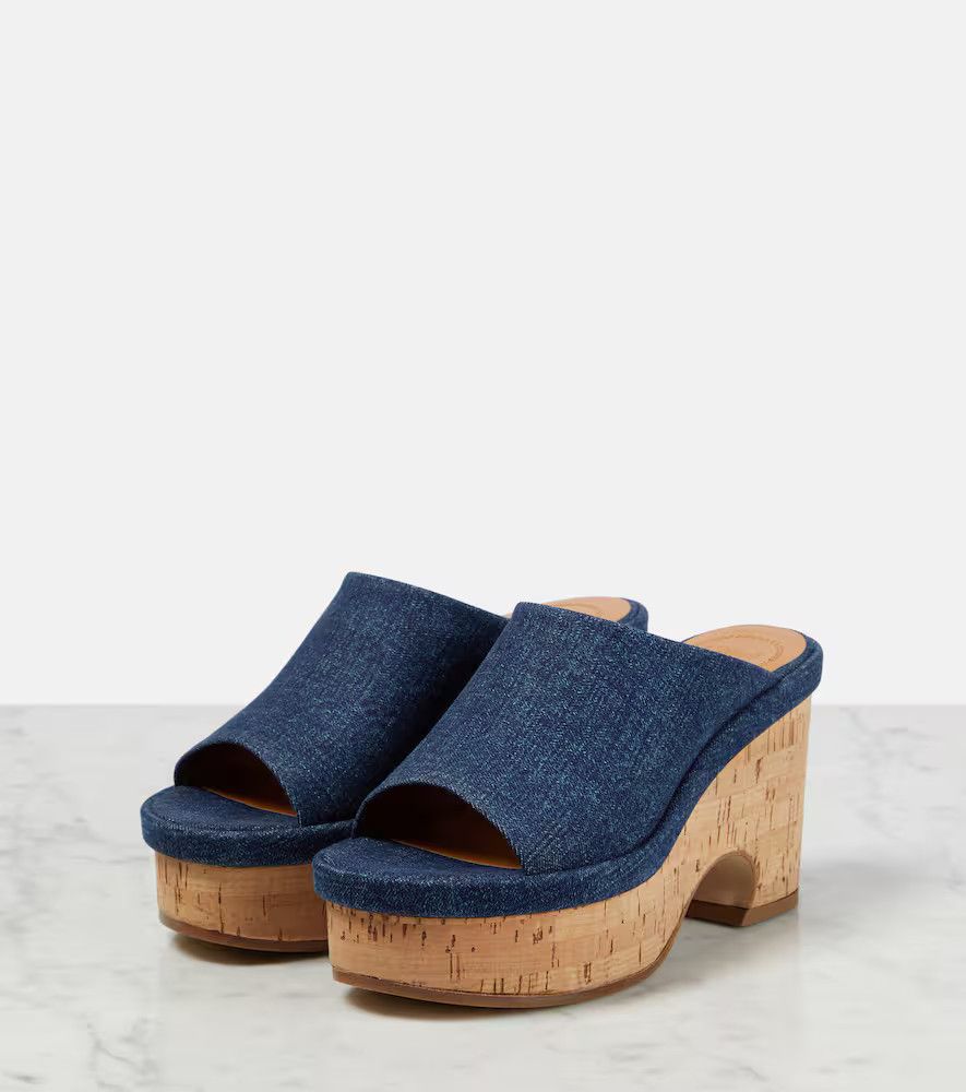 Chloe o1loc1c1024 Oli Mules in Denim Size US 8 / IT 38 - 2 Thumbnail